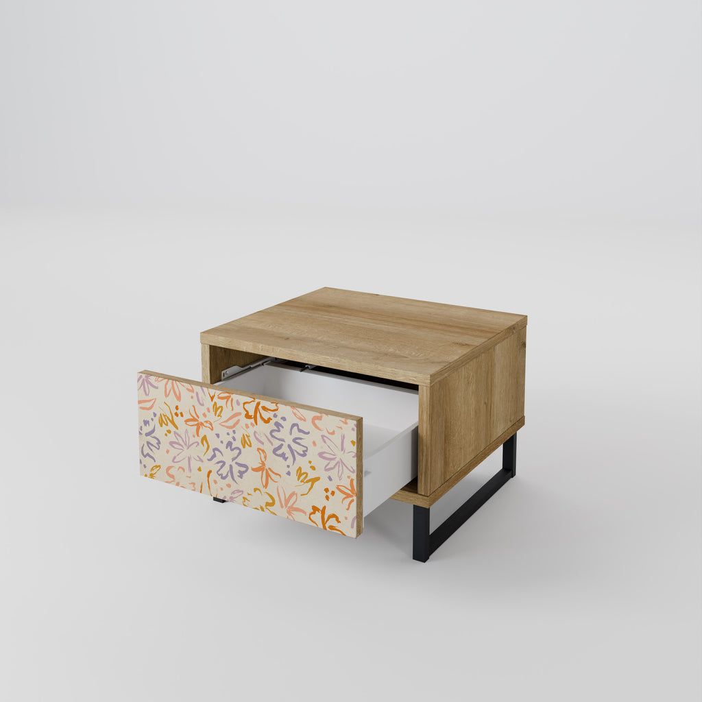 Mesita de noche SPRING WHIMSY en efecto roble