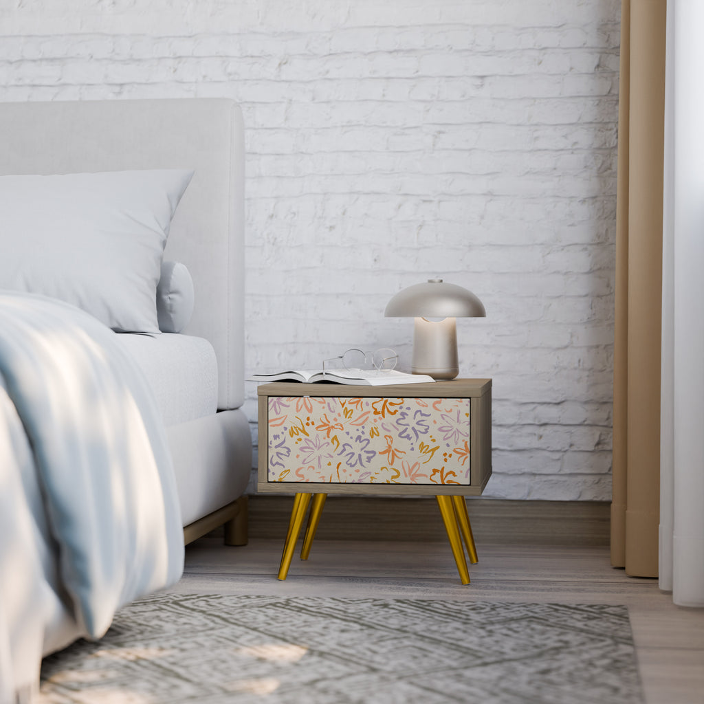 Mesita de noche SPRING WHIMSY en efecto roble