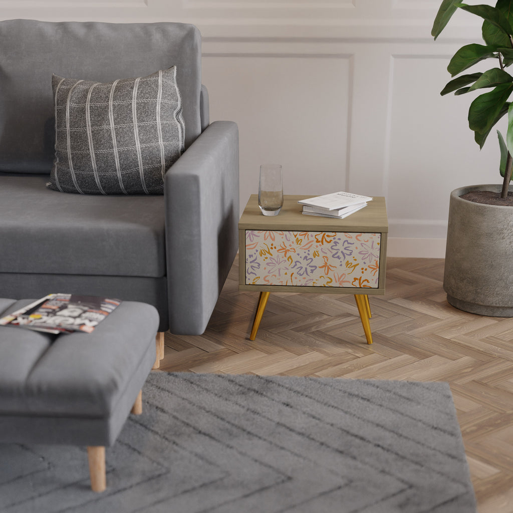 Mesita de noche SPRING WHIMSY en efecto roble