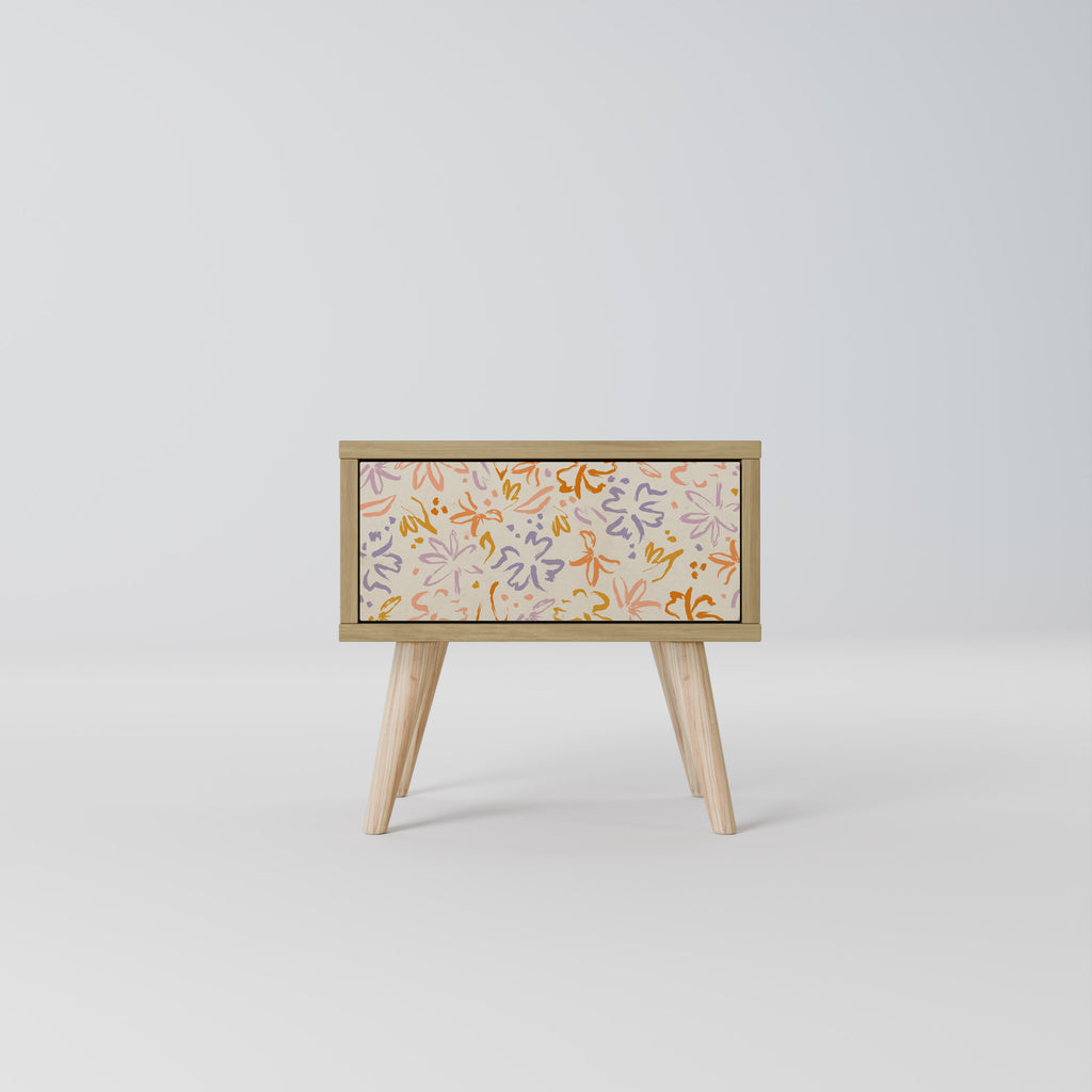 Mesita de noche SPRING WHIMSY en efecto roble