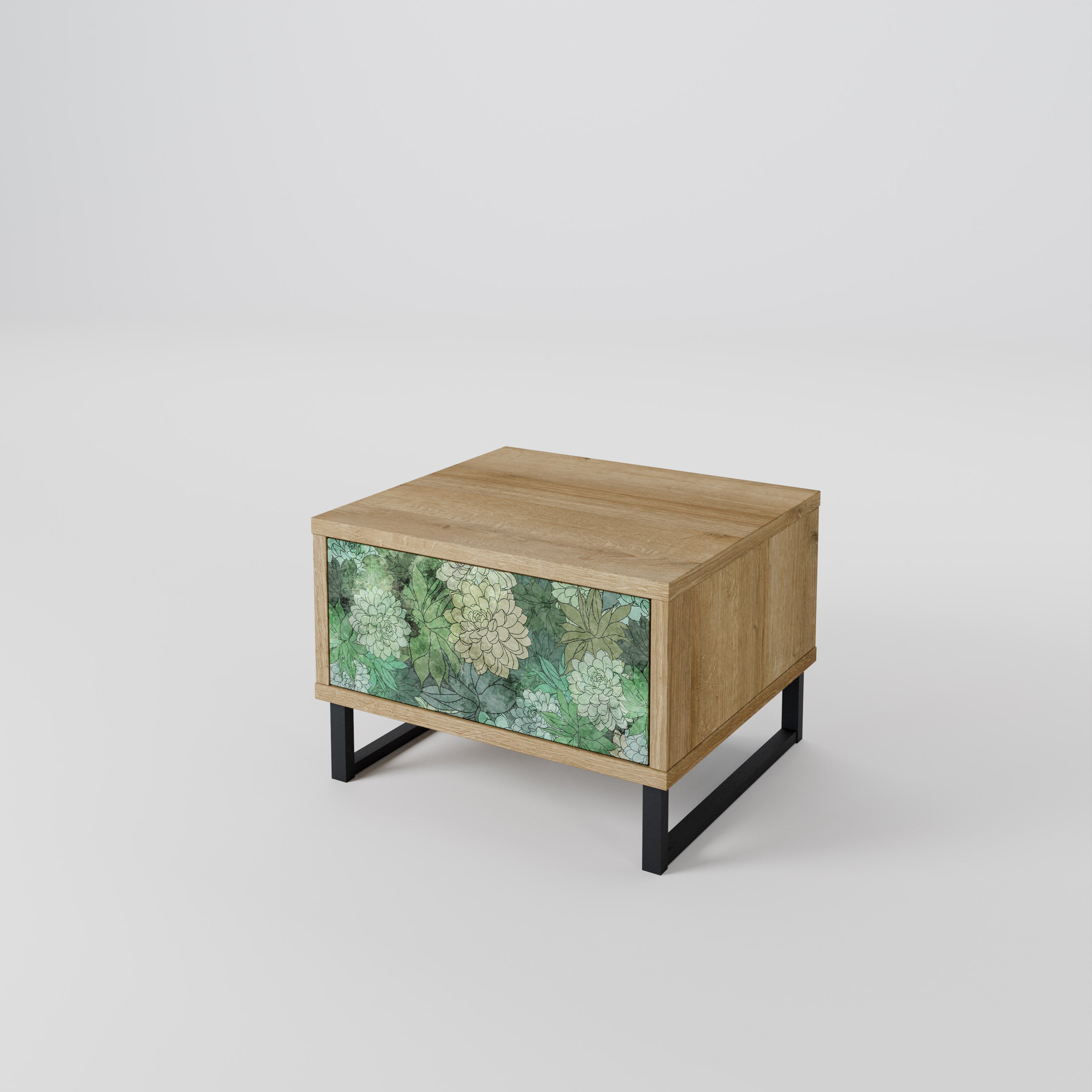 SUCCULENT CLUSTER Nightstand in Oak Effect