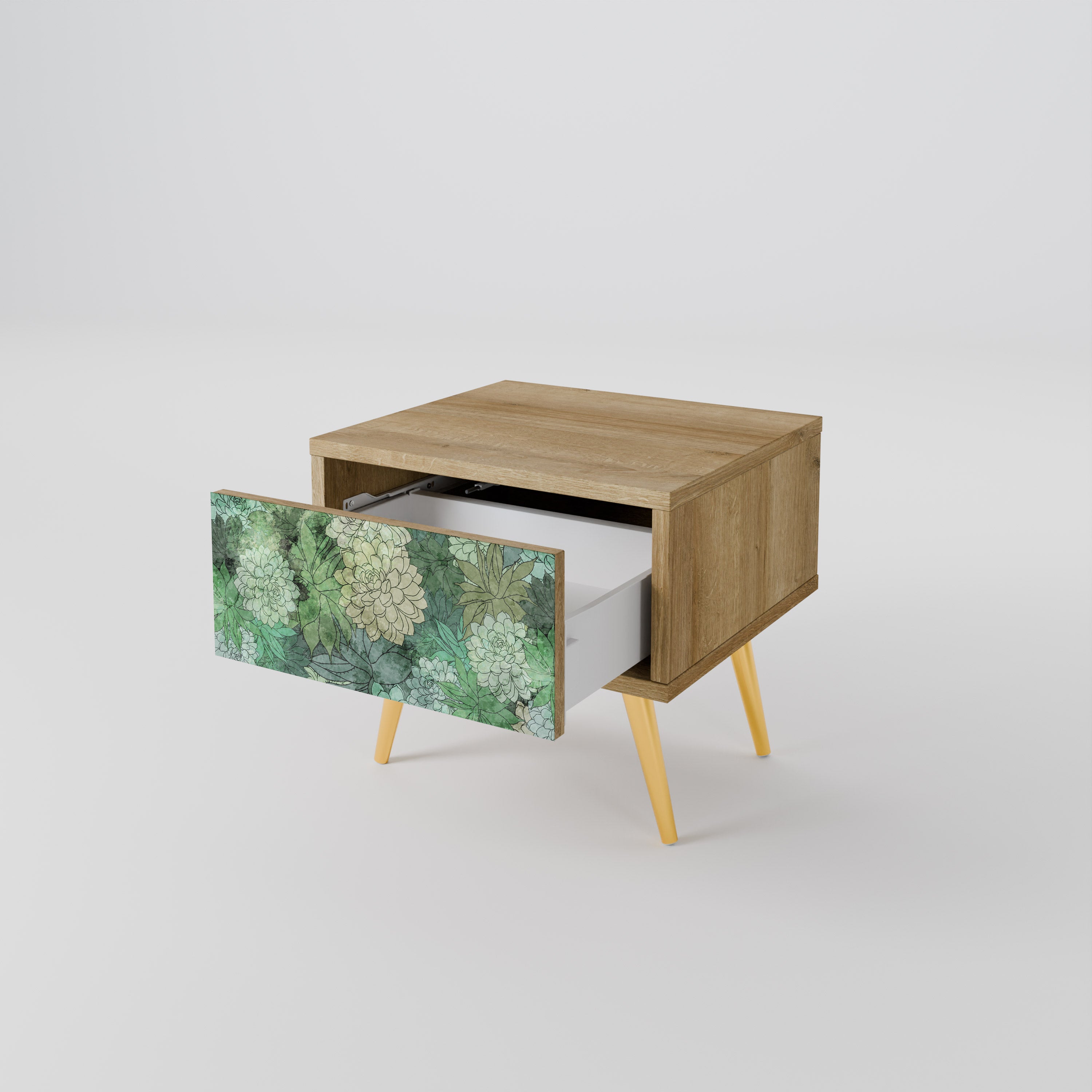 SUCCULENT CLUSTER Nightstand in Oak Effect