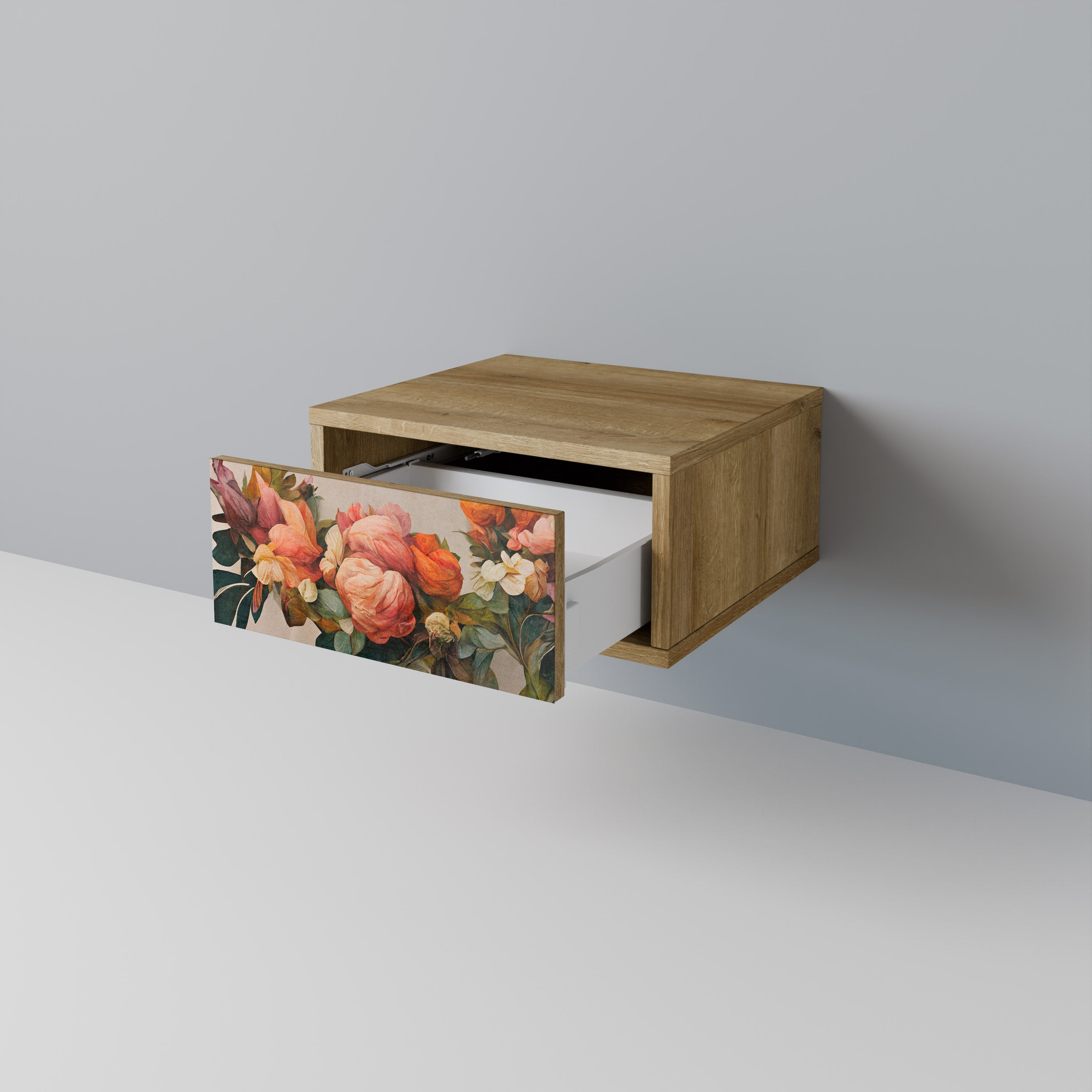 BELLEZA CON ESTILO Mesilla de noche efecto roble