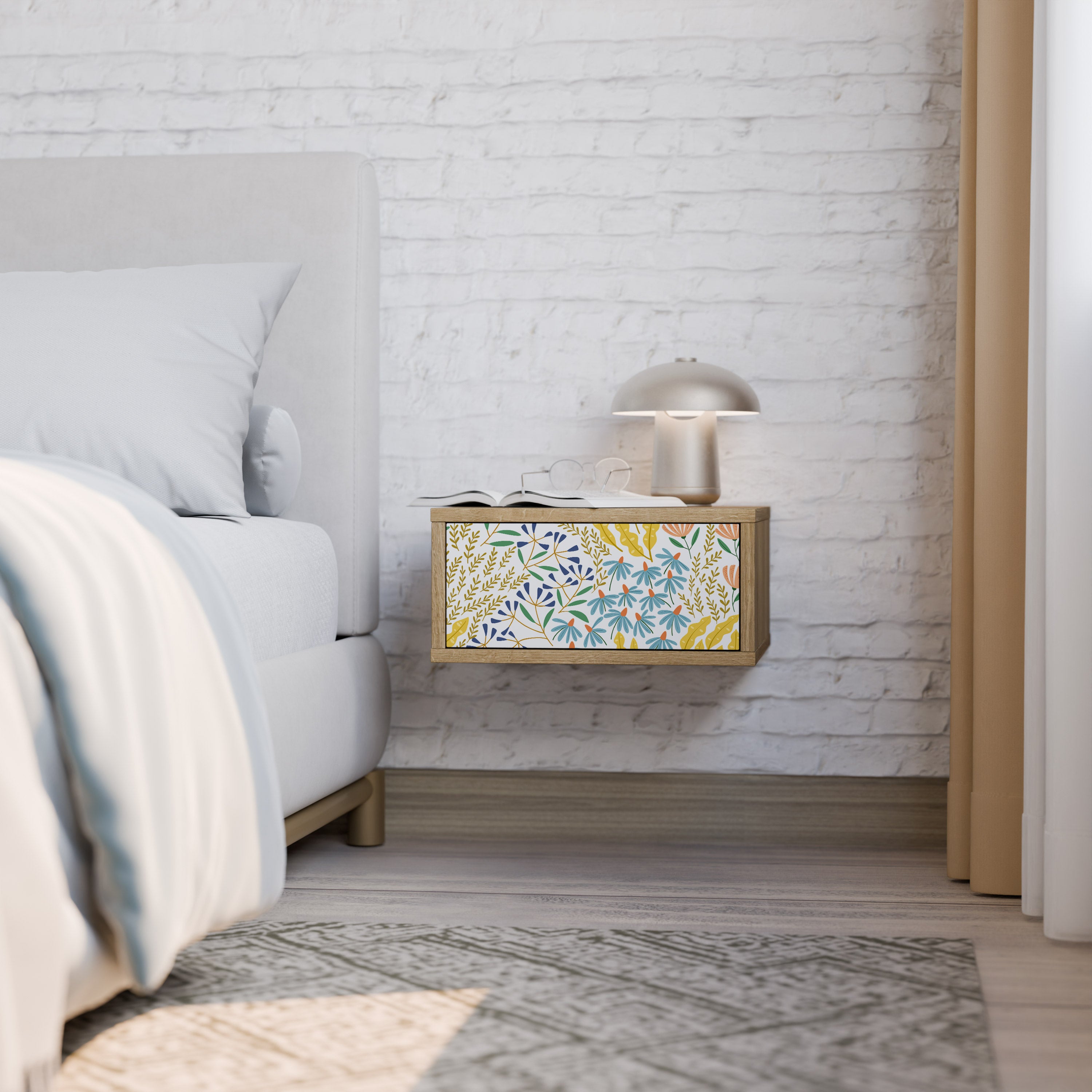 HELLO SPRING Nightstand in Oak Effect