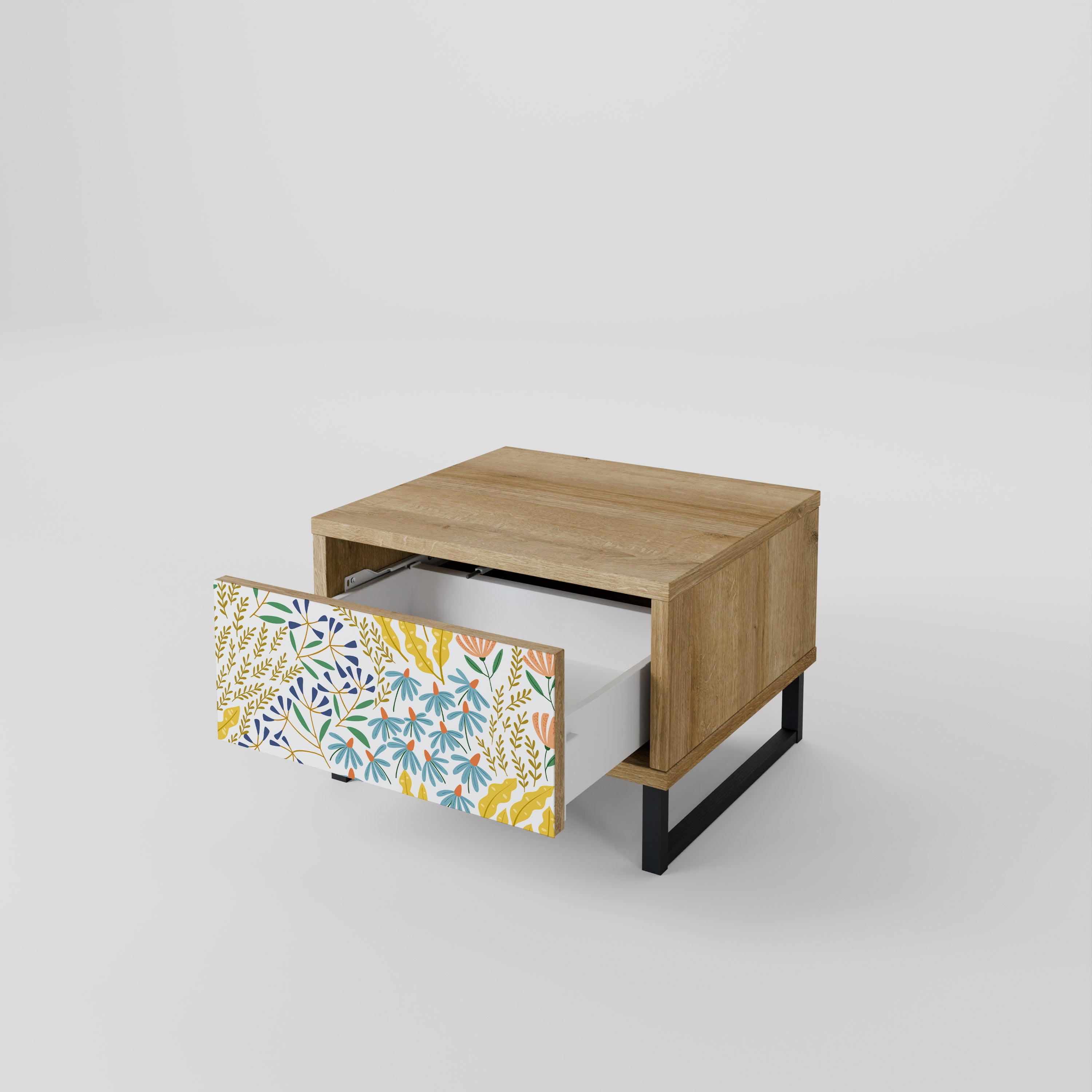 HELLO SPRING Nightstand in Oak Effect