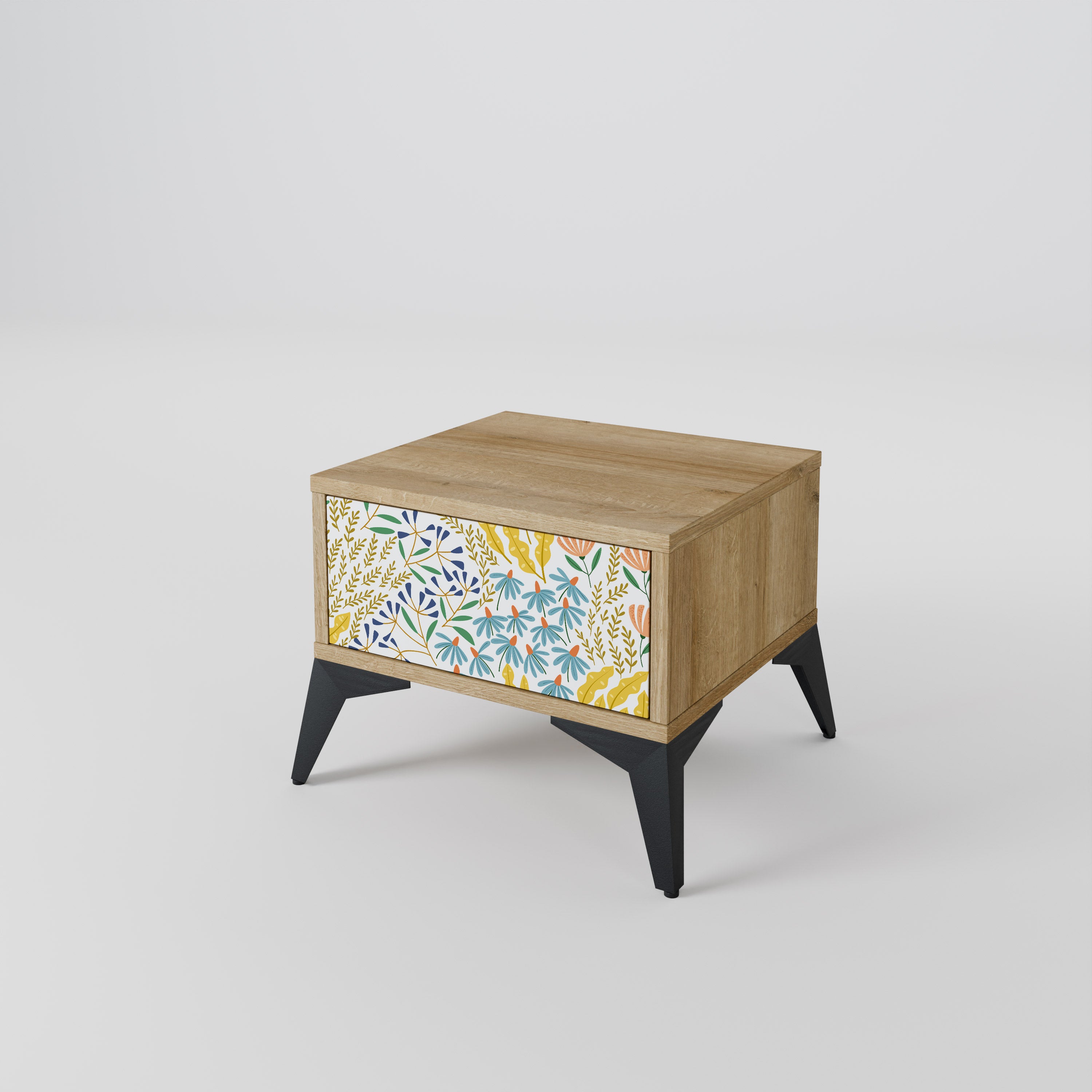 HELLO SPRING Nightstand in Oak Effect