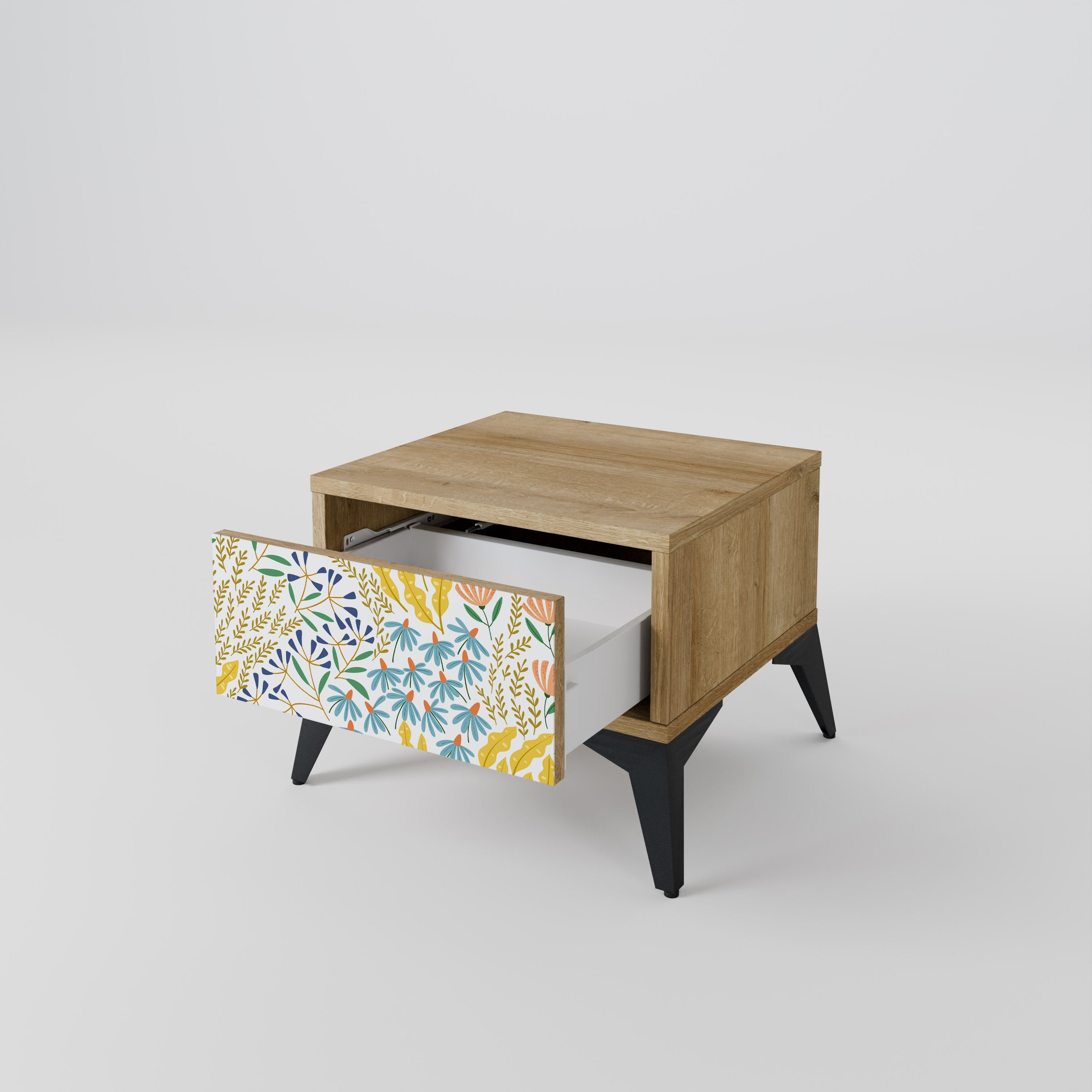 HELLO SPRING Nightstand in Oak Effect