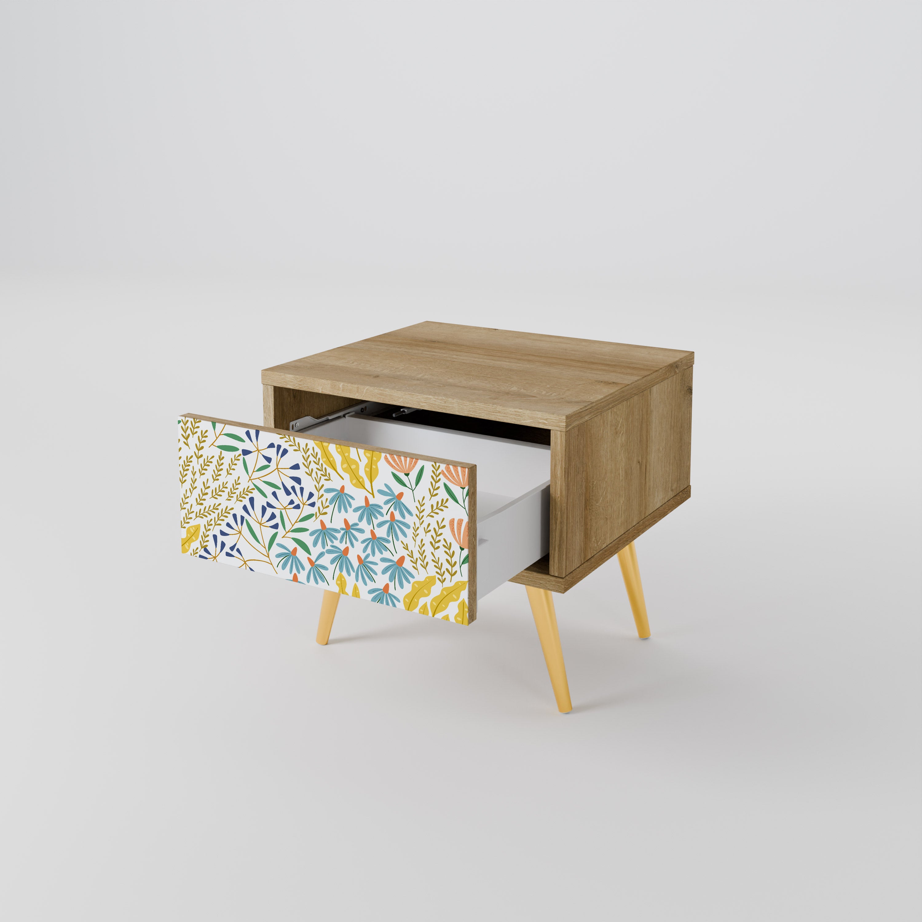 HELLO SPRING Nightstand in Oak Effect
