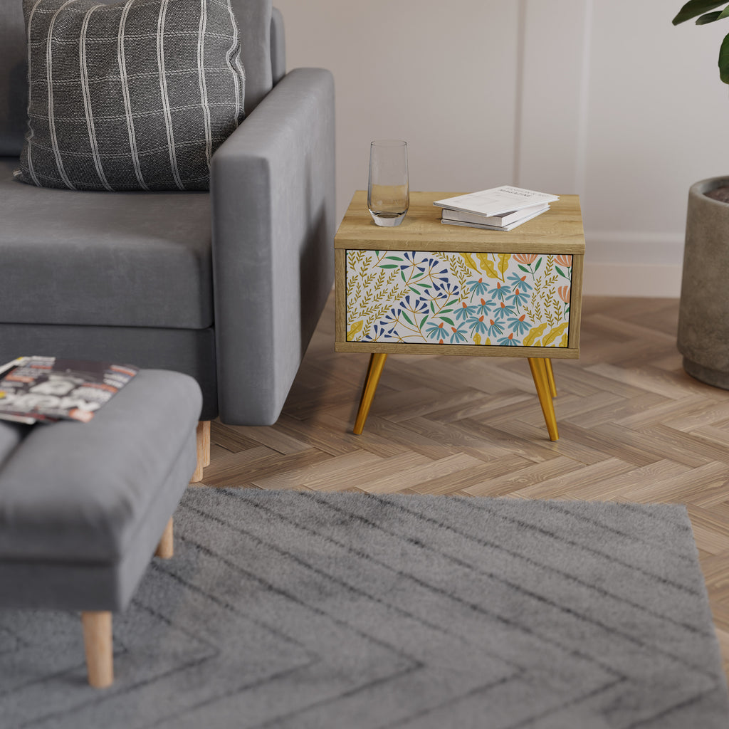 HELLO SPRING Nightstand in Oak Effect