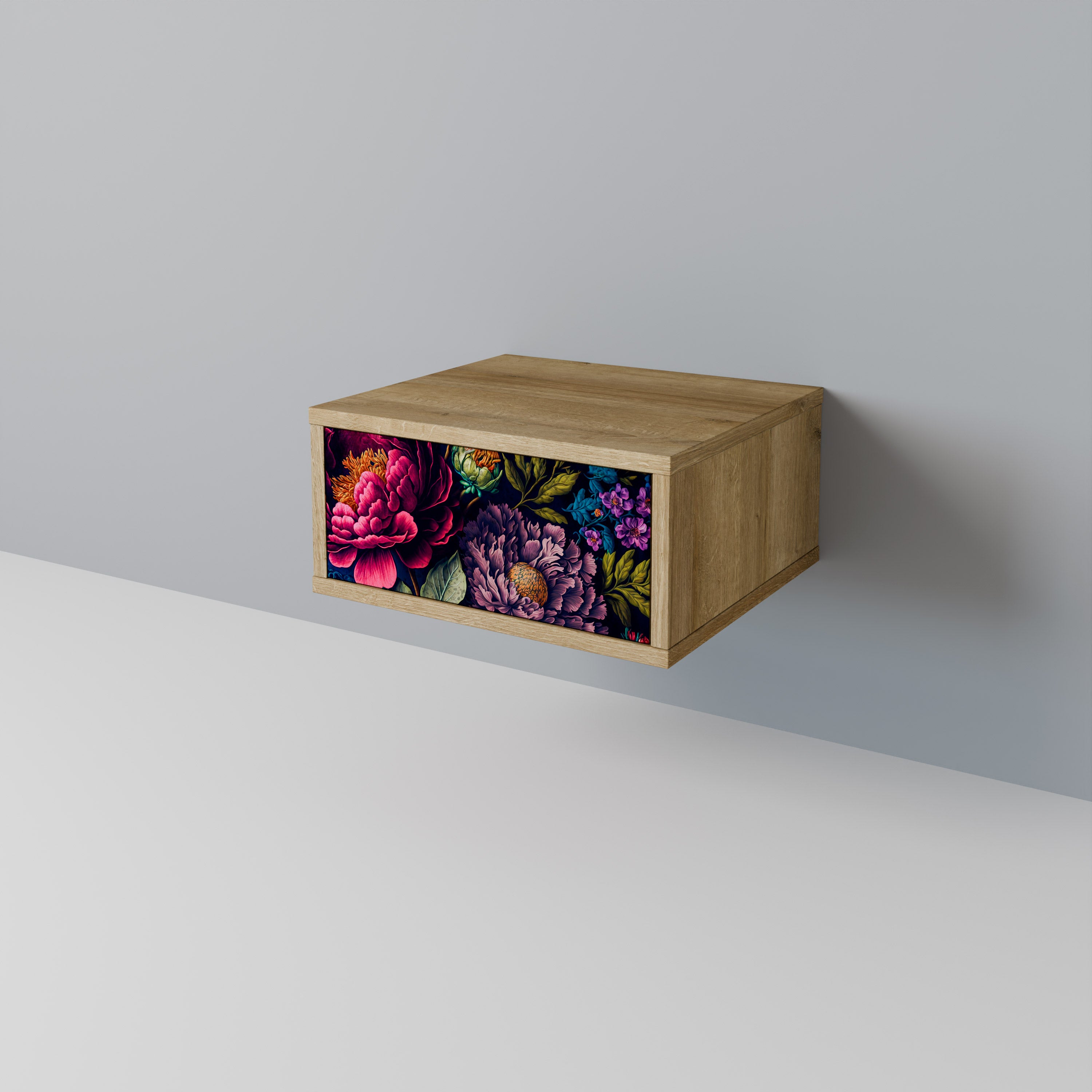 BLOOMING ELEGANCE Nightstand in Oak Effect