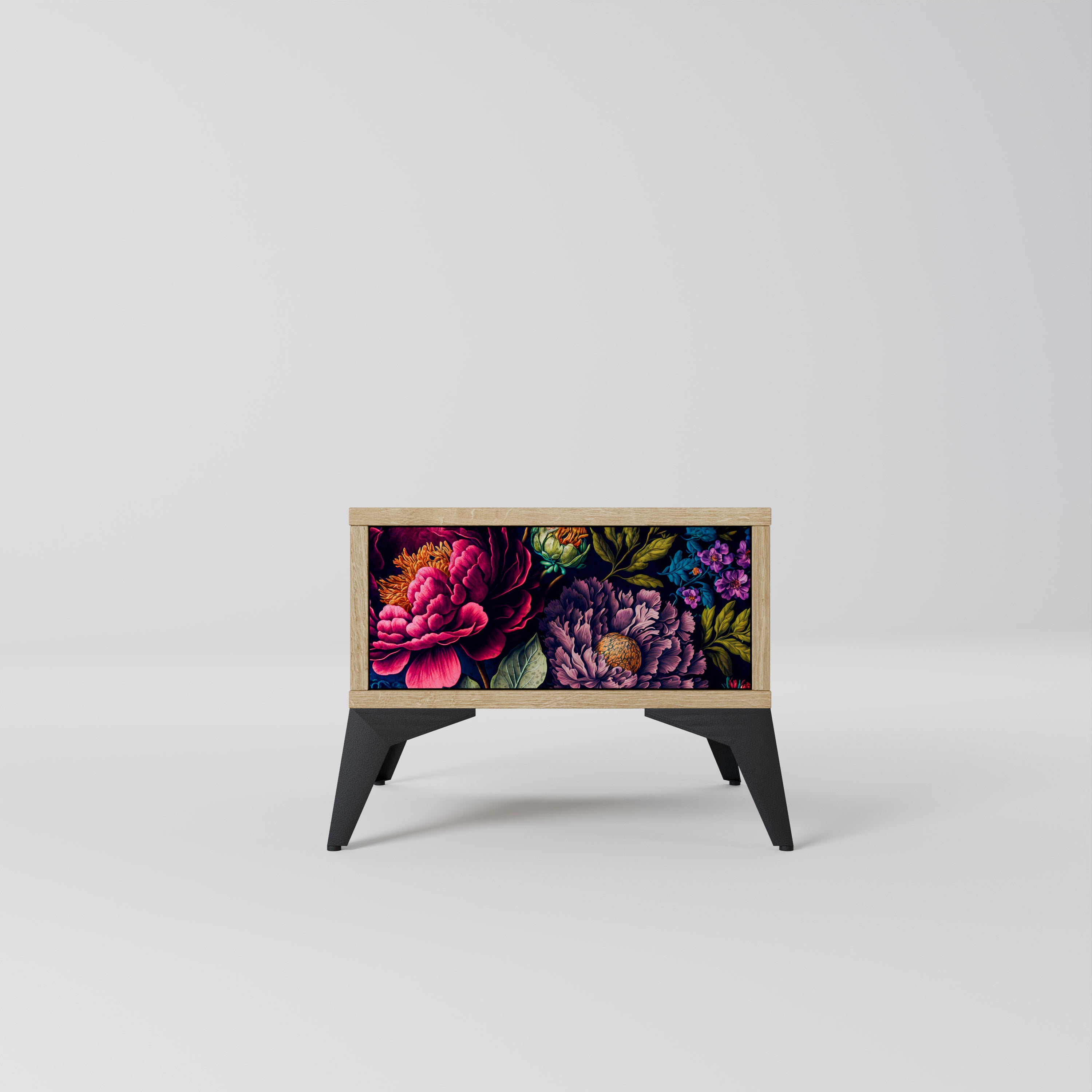 BLOOMING ELEGANCE Nightstand in Oak Effect