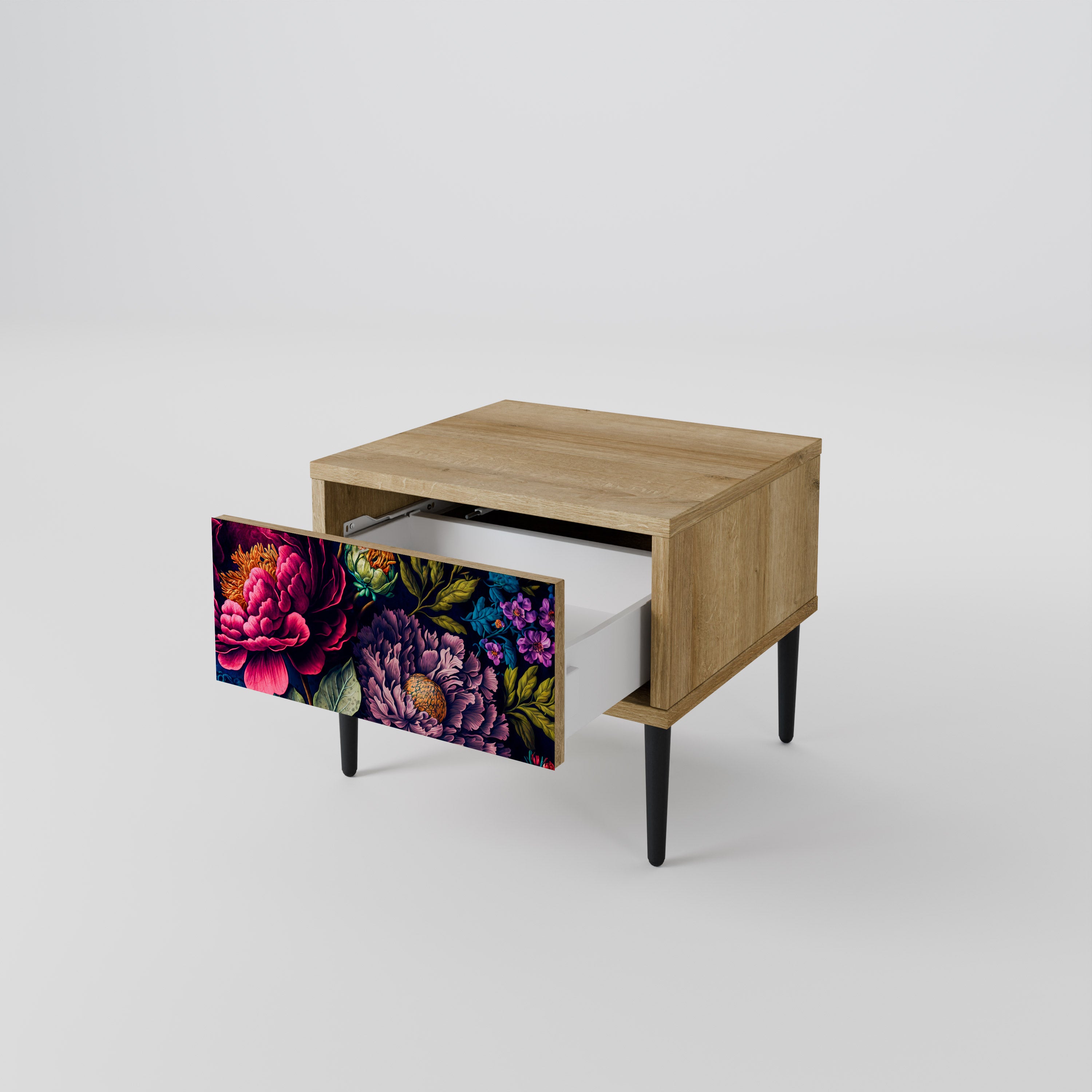 BLOOMING ELEGANCE Nightstand in Oak Effect