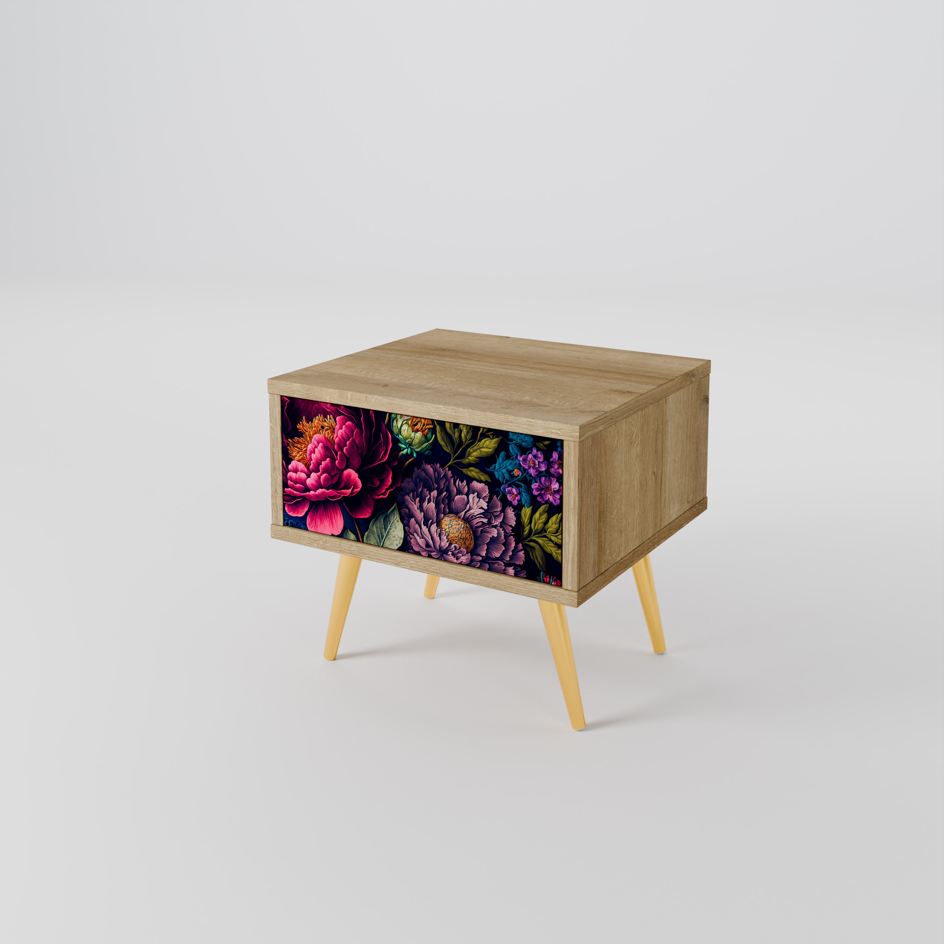 BLOOMING ELEGANCE Nightstand in Oak Effect