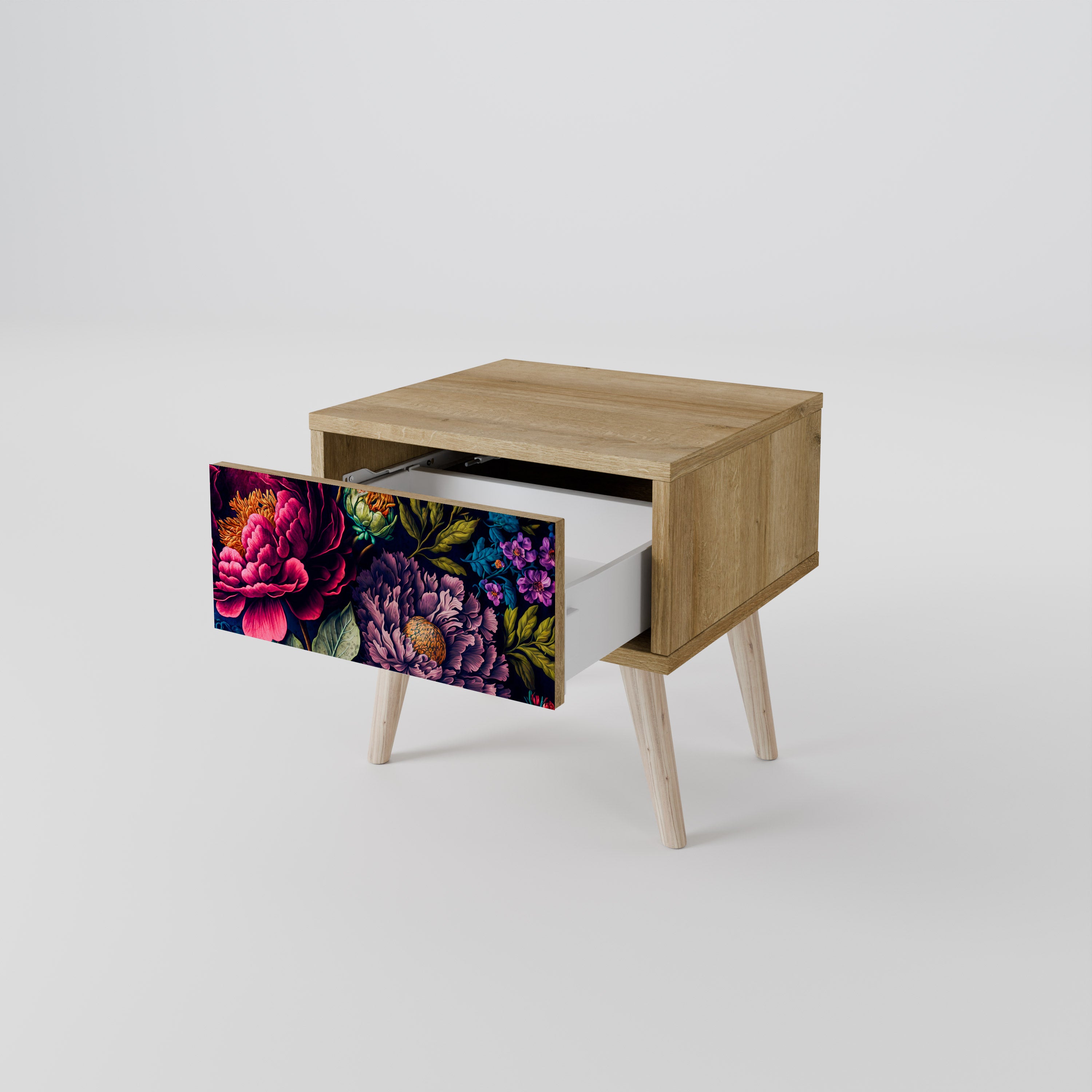 BLOOMING ELEGANCE Nightstand in Oak Effect