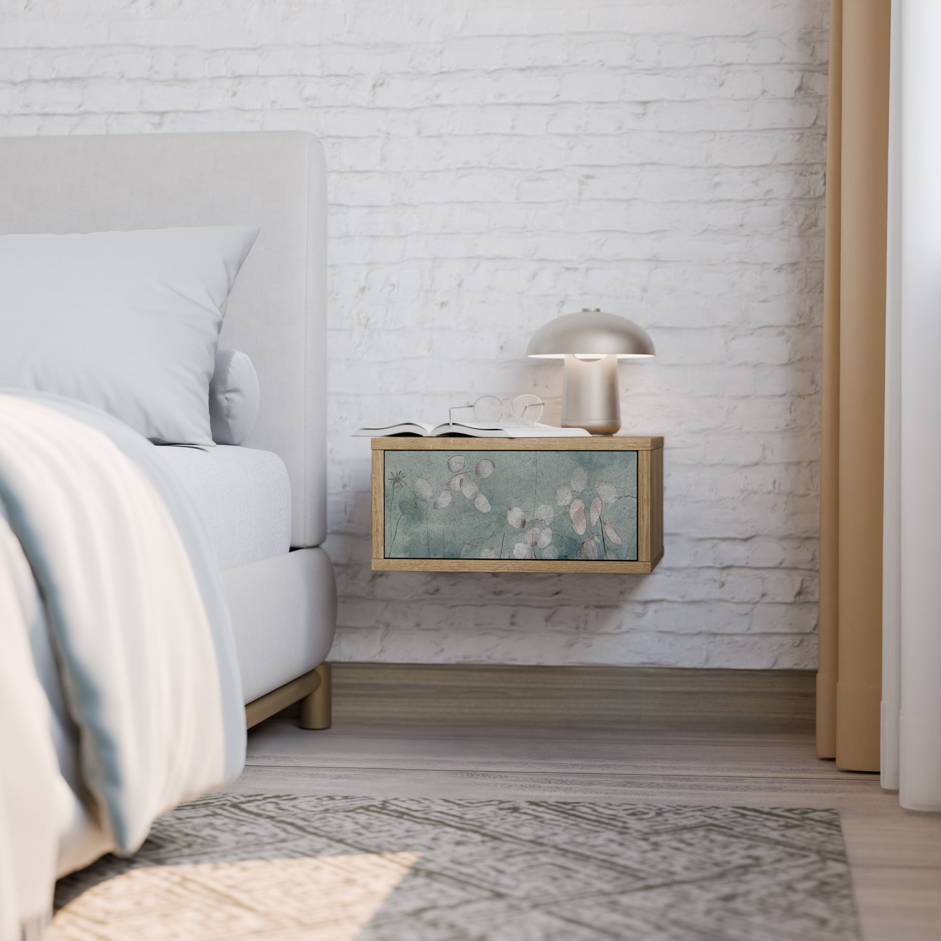 NIGHT LADY Nightstand in Oak Effect