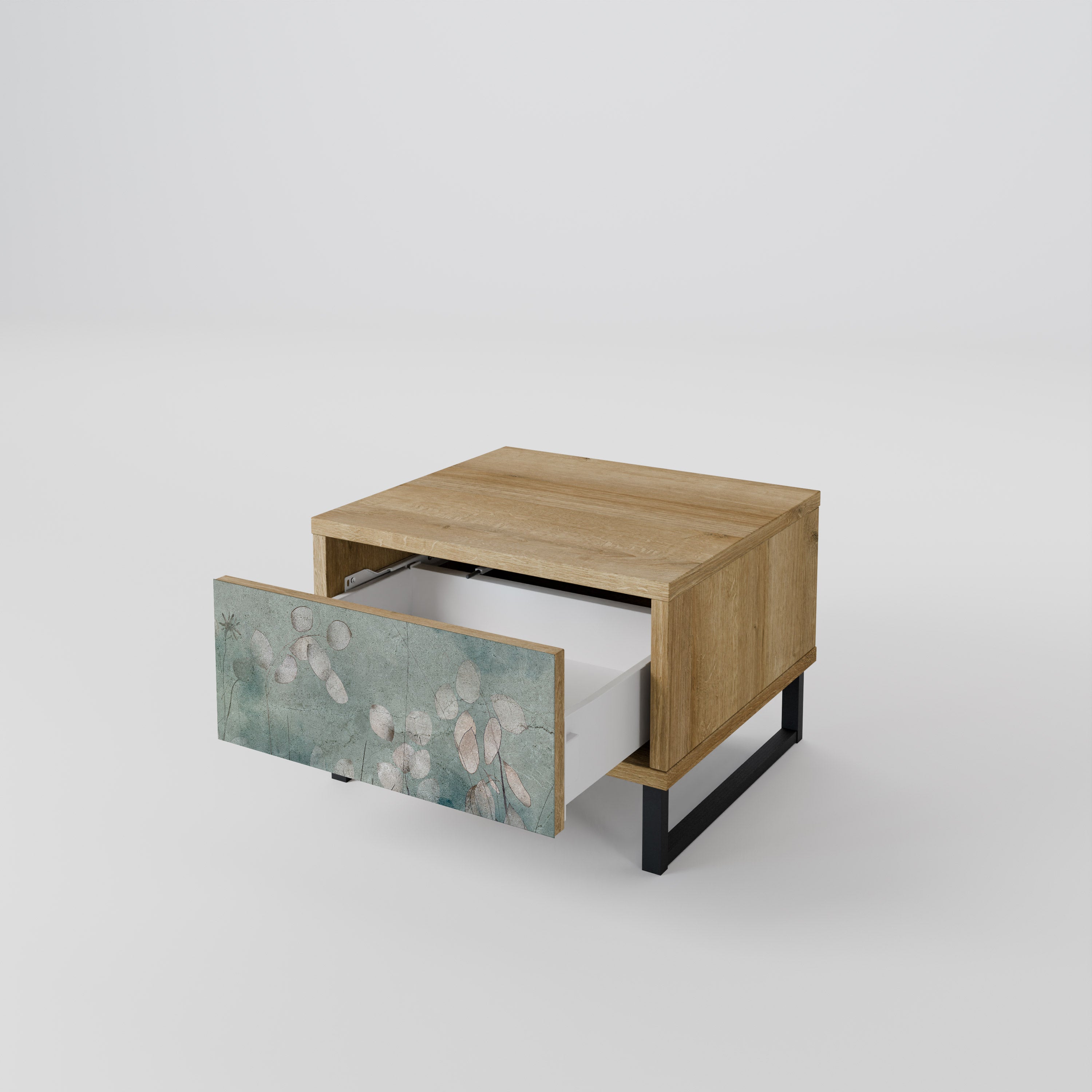 NIGHT LADY Nightstand in Oak Effect