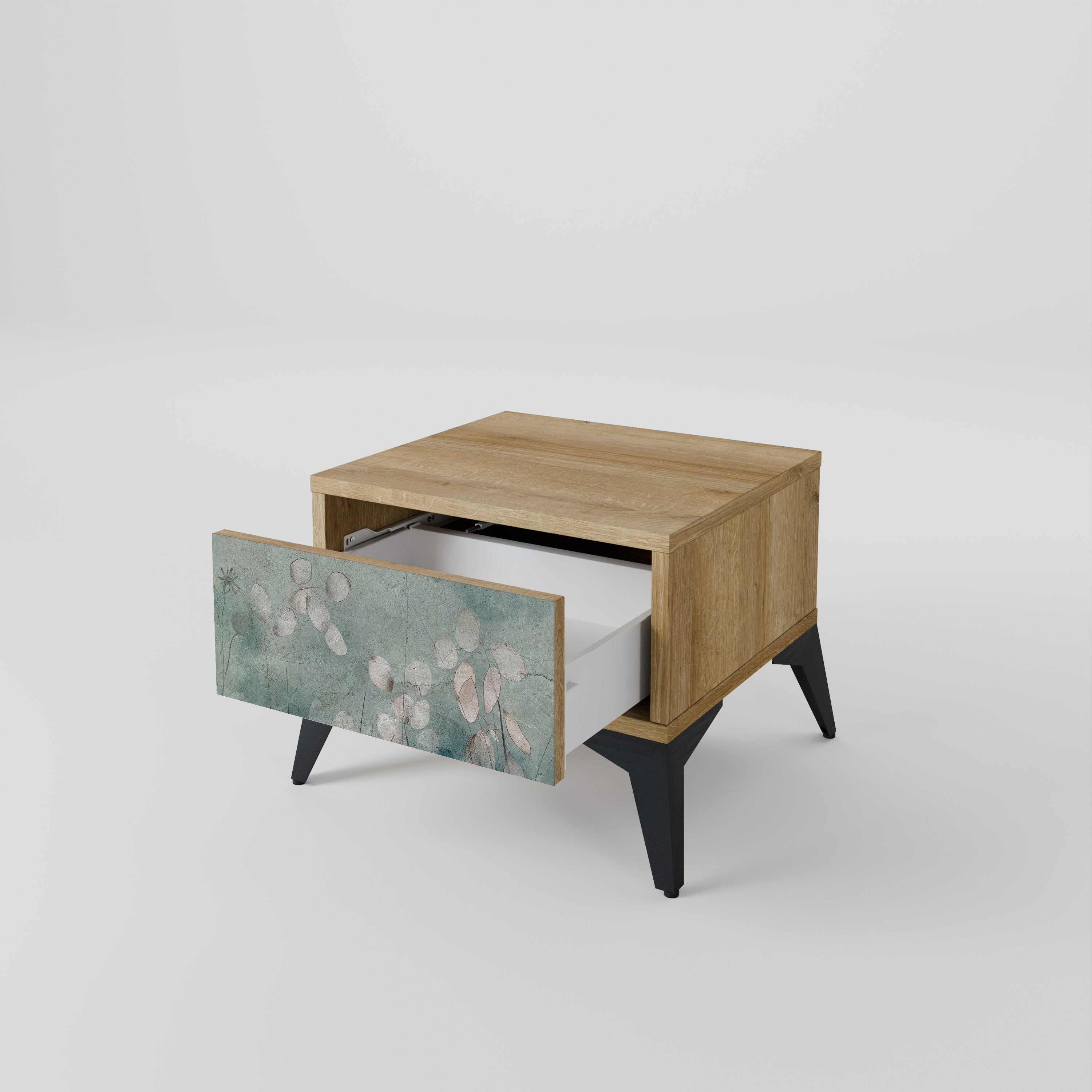 NIGHT LADY Nightstand in Oak Effect