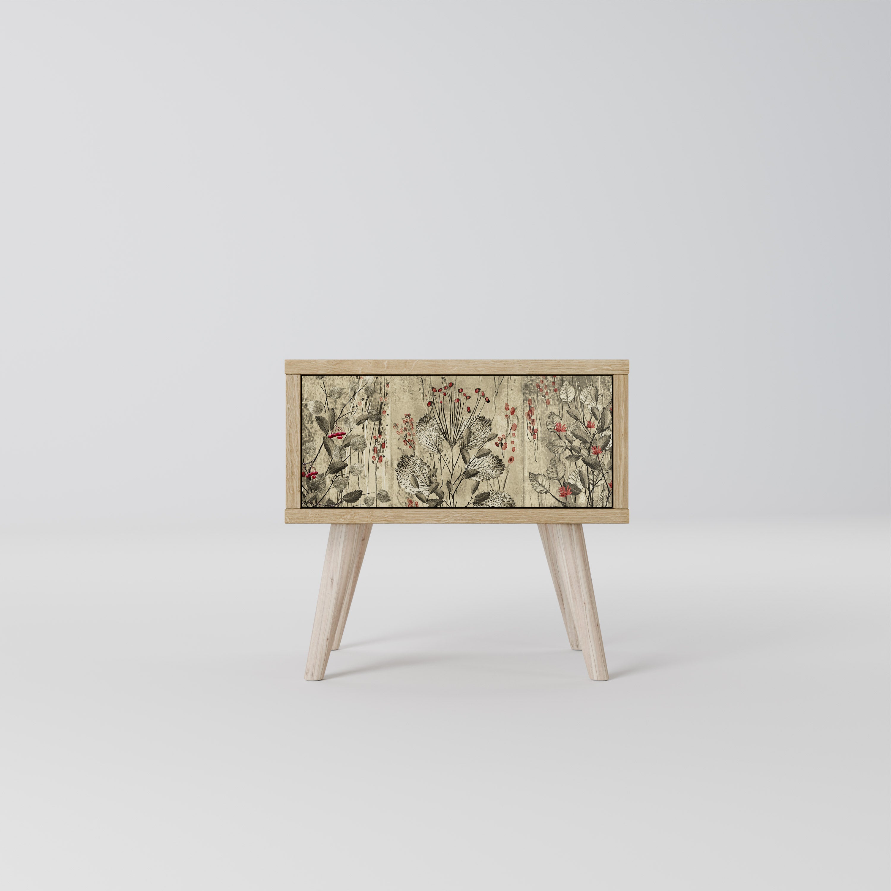 HERBAL GRACE Nightstand in Oak Effect