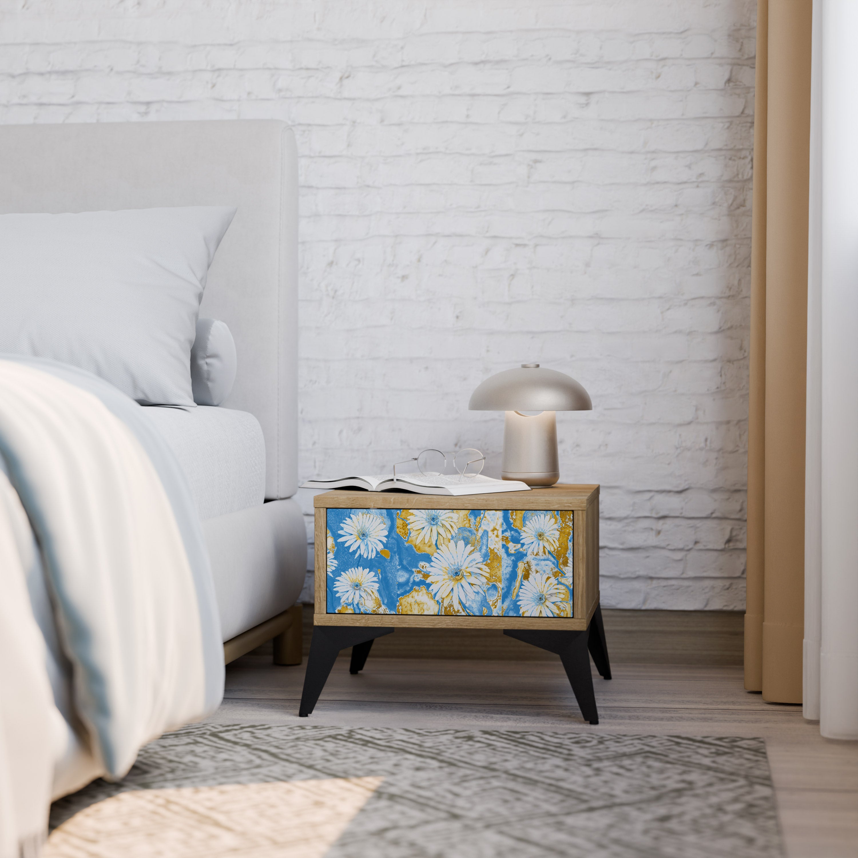DAISY LUXE Nightstand in Oak Effect