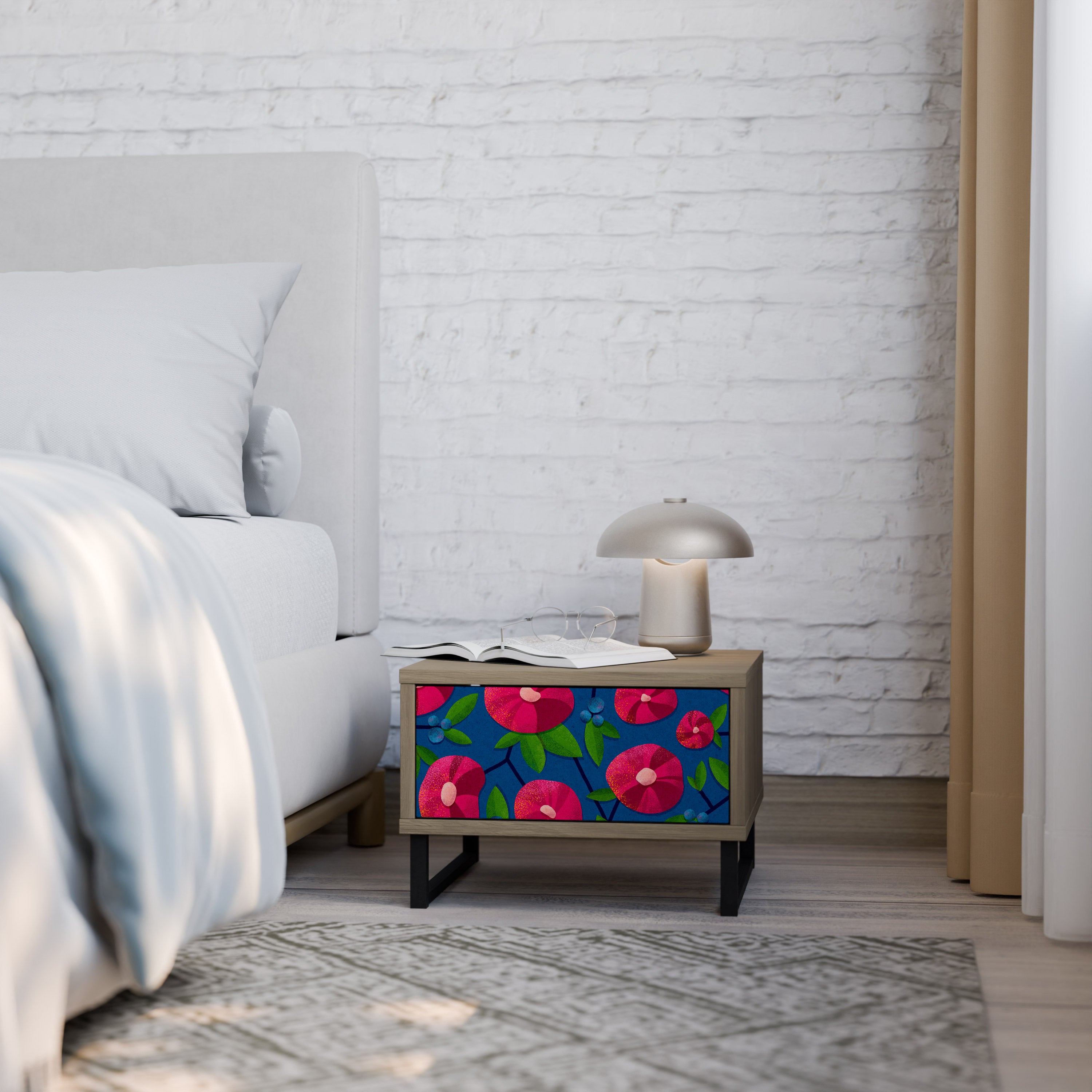 SPRING THOUGHTS Nightstand in Oak Effect