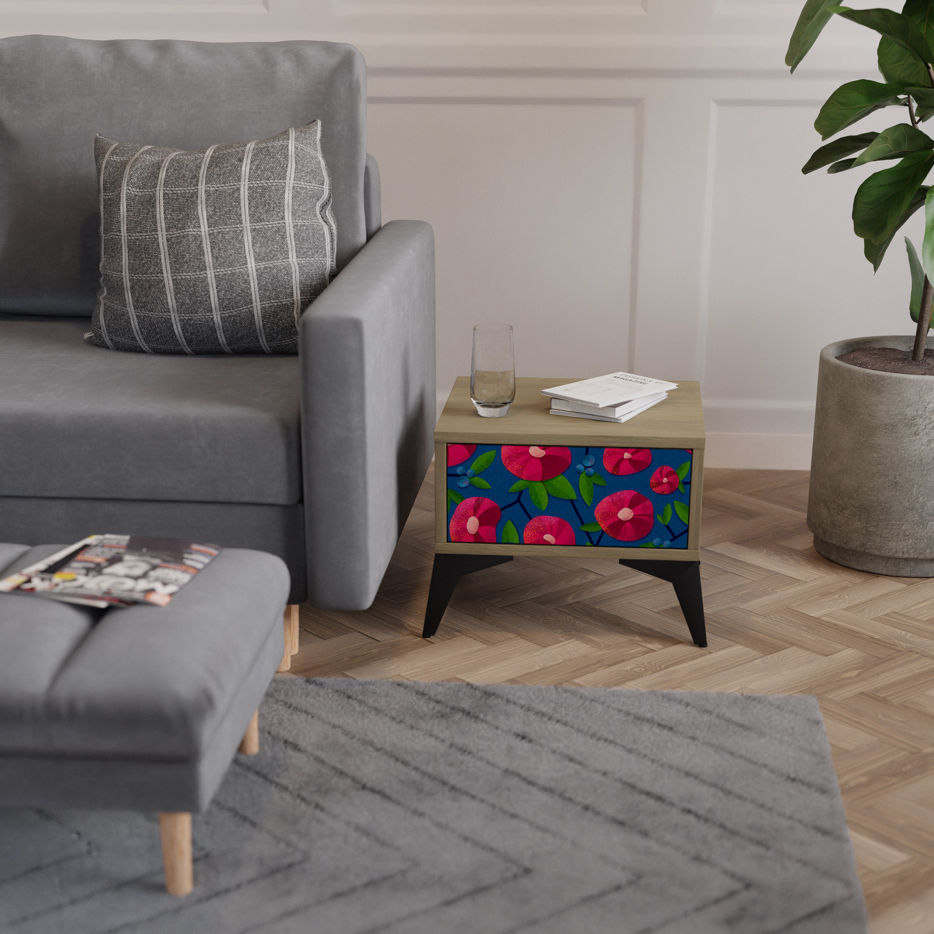 SPRING THOUGHTS Nightstand in Oak Effect