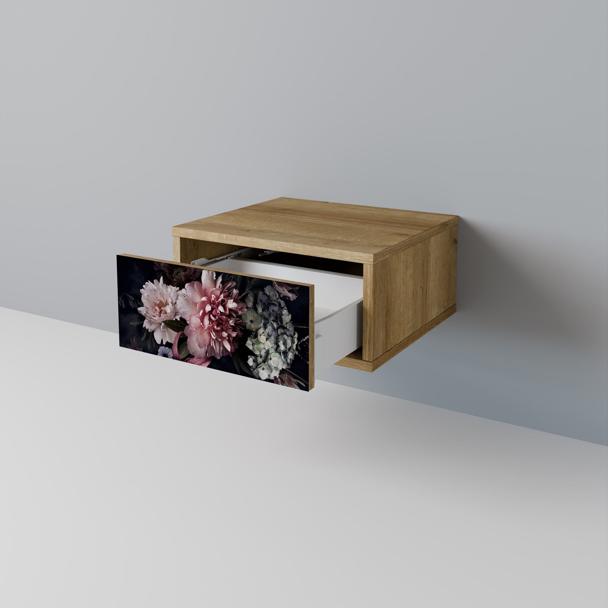 Mesita de noche PURE BLOSSOM efecto roble