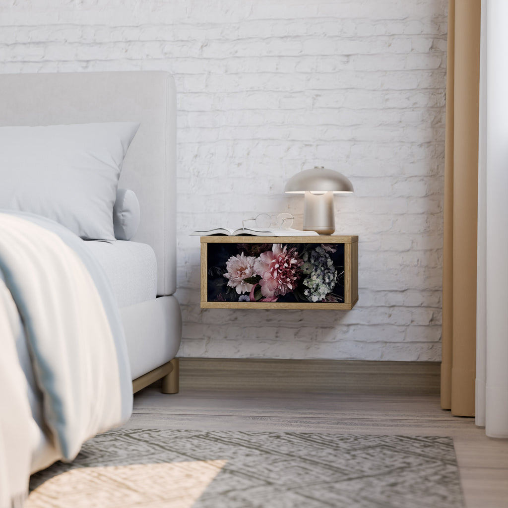 Mesita de noche PURE BLOSSOM efecto roble