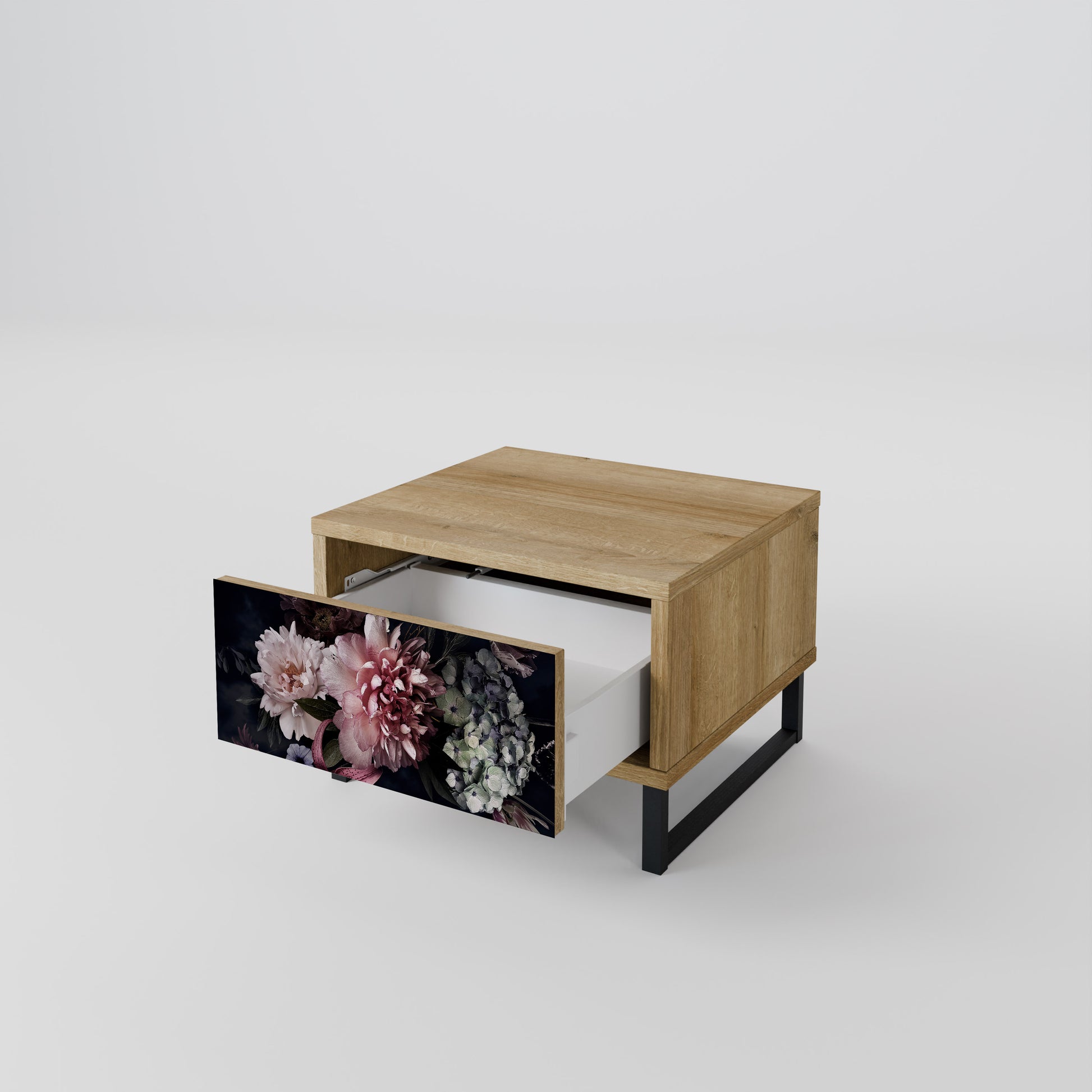 Mesita de noche PURE BLOSSOM efecto roble