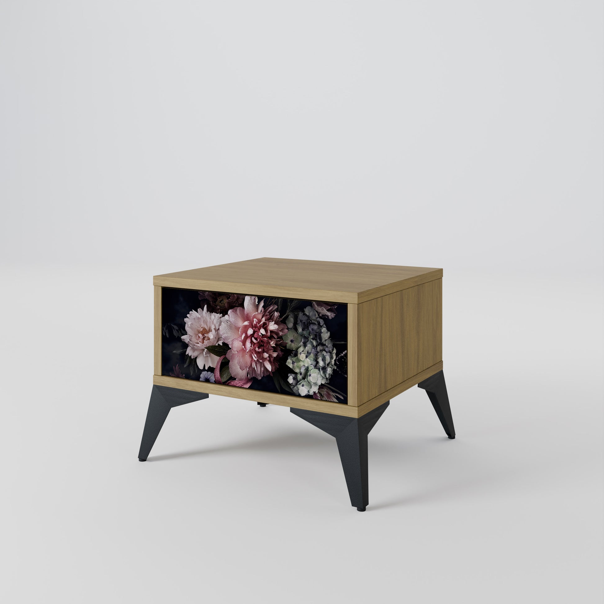 Mesita de noche PURE BLOSSOM efecto roble