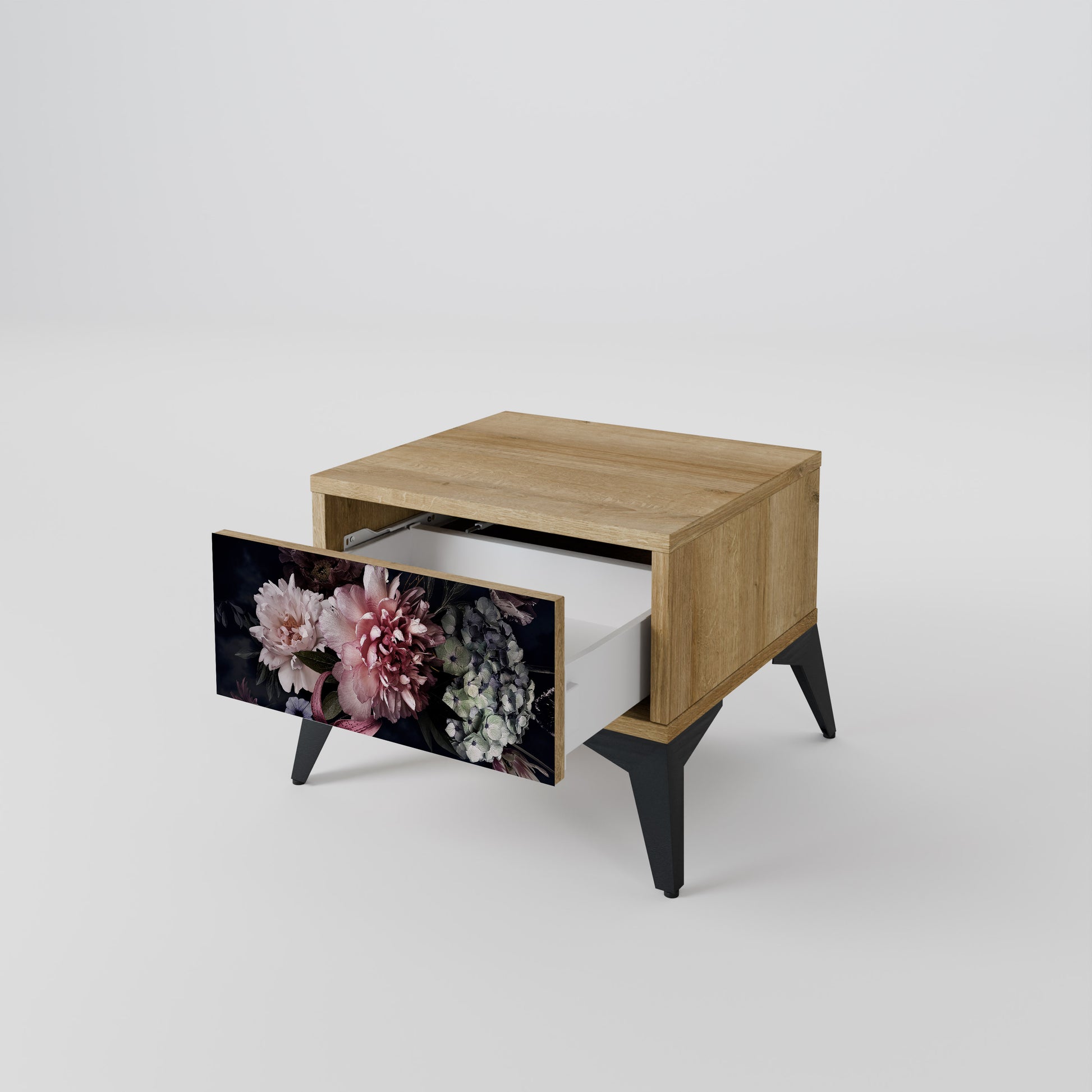 Mesita de noche PURE BLOSSOM efecto roble