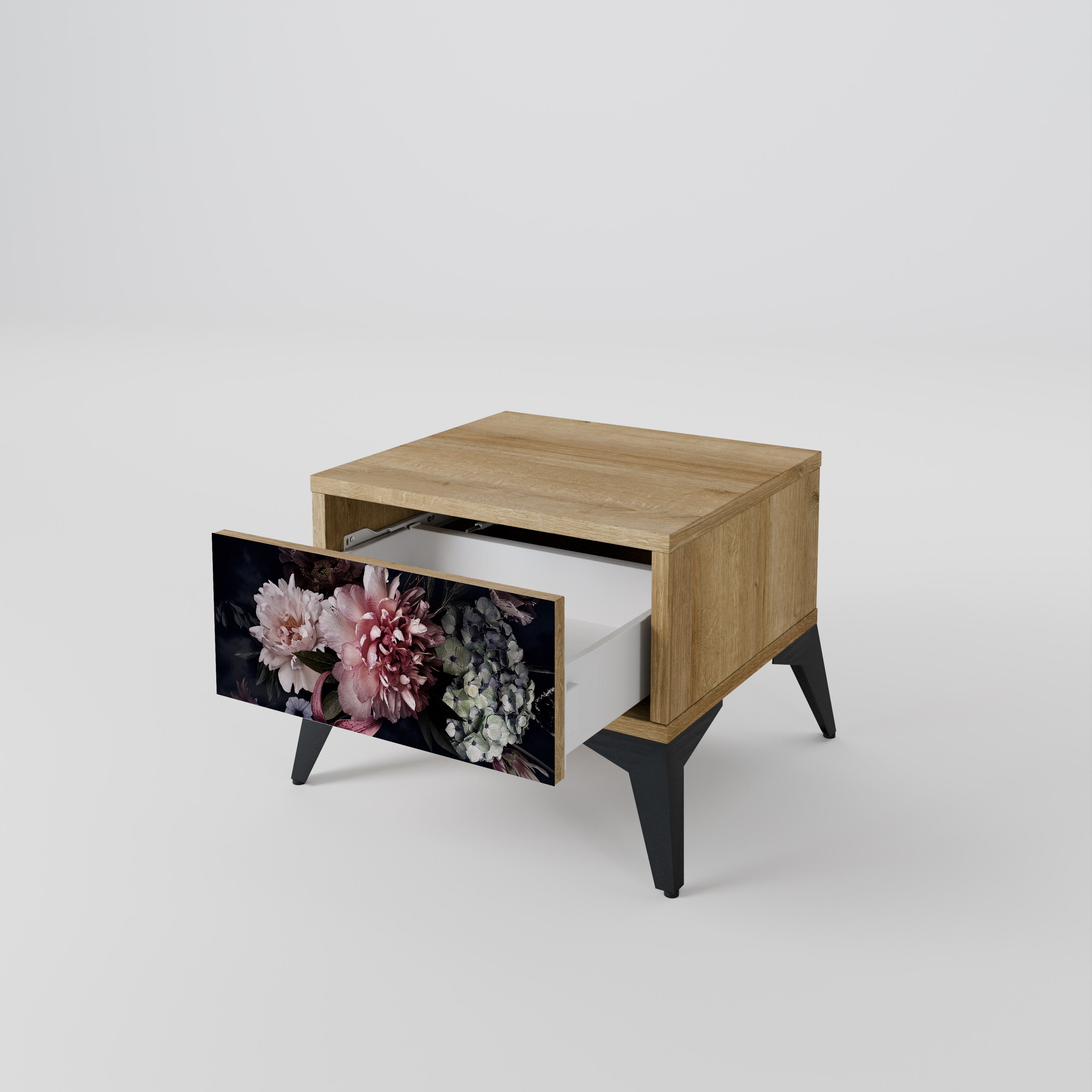 Mesita de noche PURE BLOSSOM efecto roble