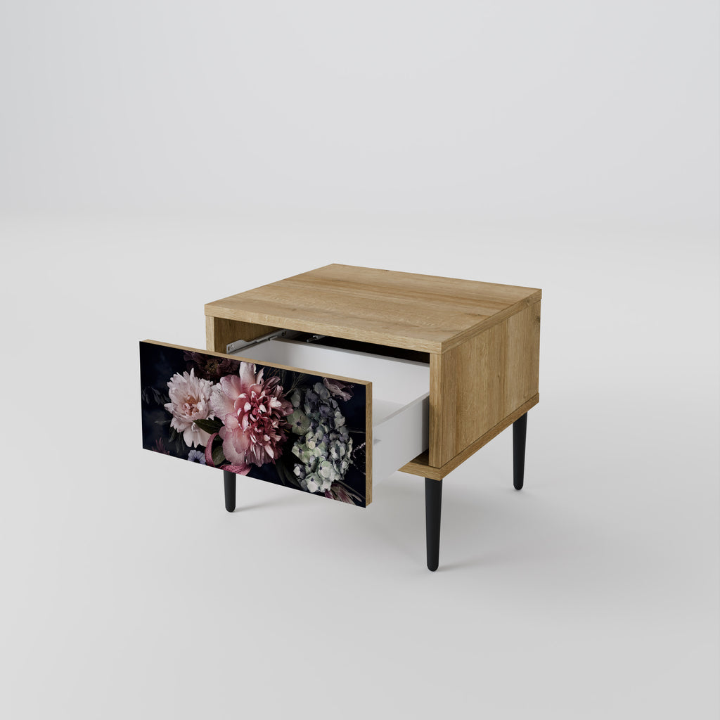 Mesita de noche PURE BLOSSOM efecto roble