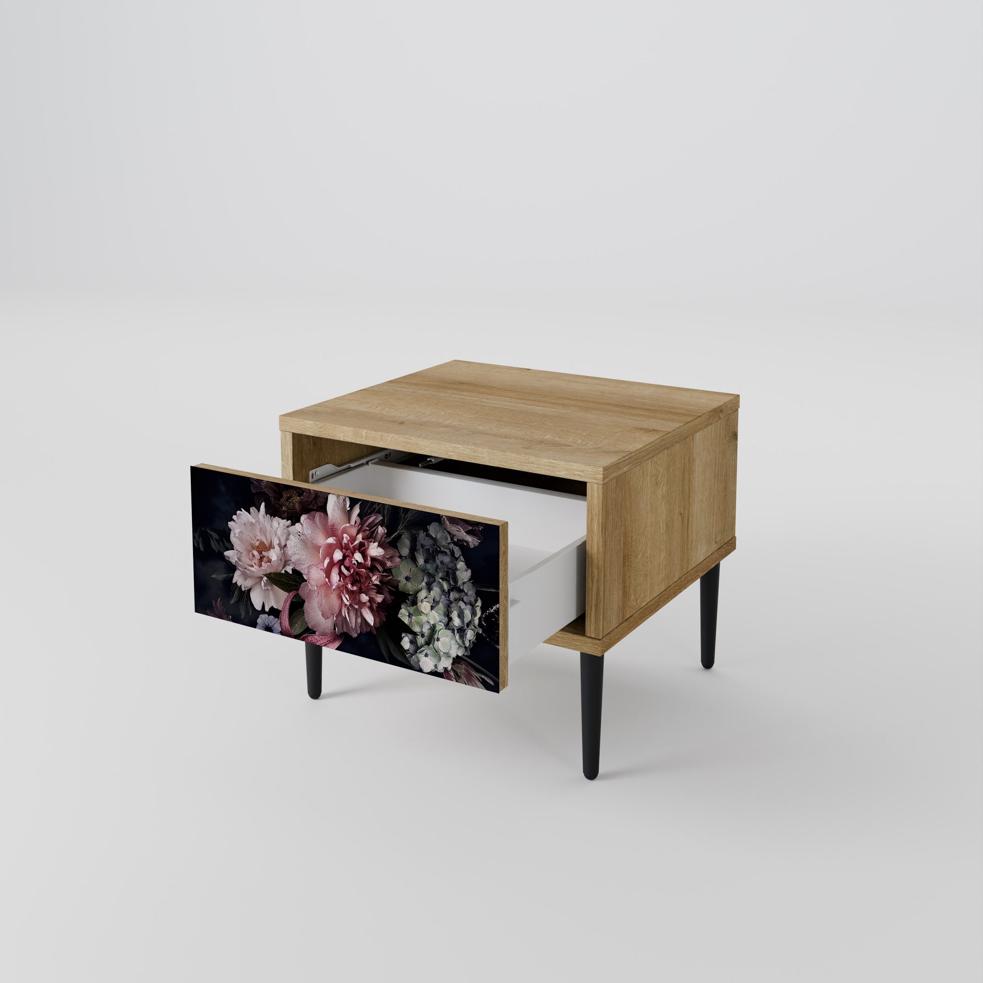 Mesita de noche PURE BLOSSOM efecto roble