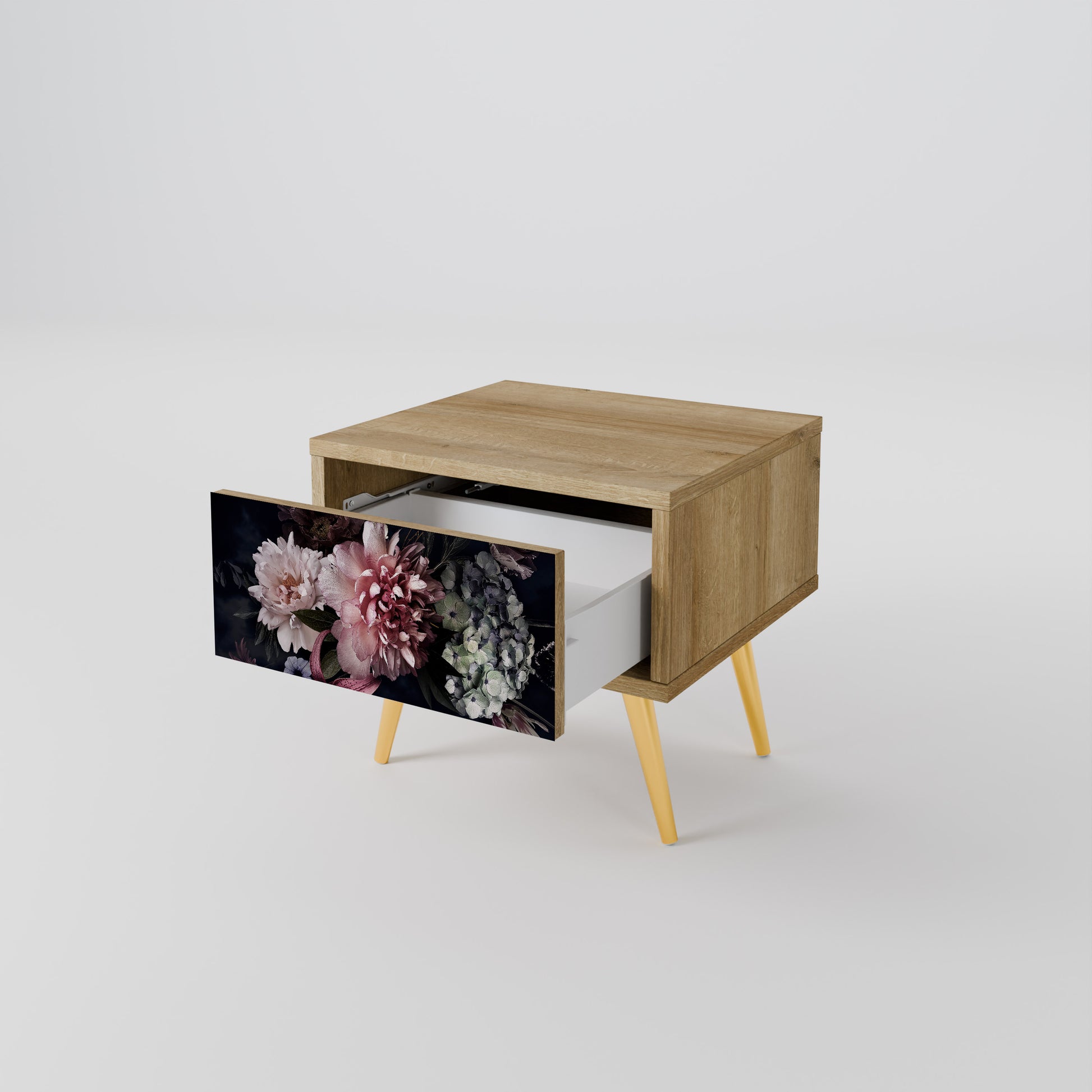 Mesita de noche PURE BLOSSOM efecto roble
