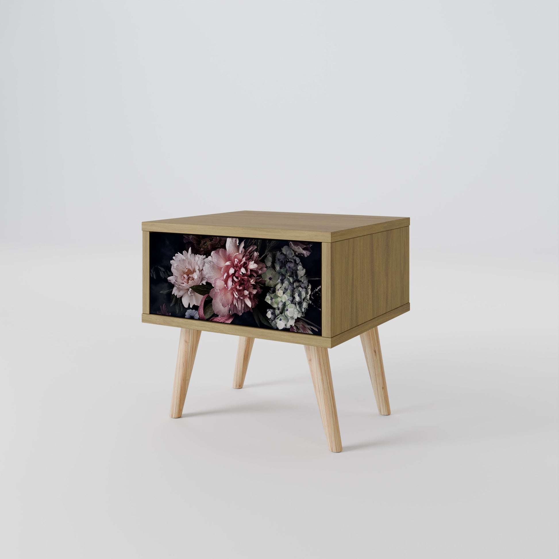 Mesita de noche PURE BLOSSOM efecto roble