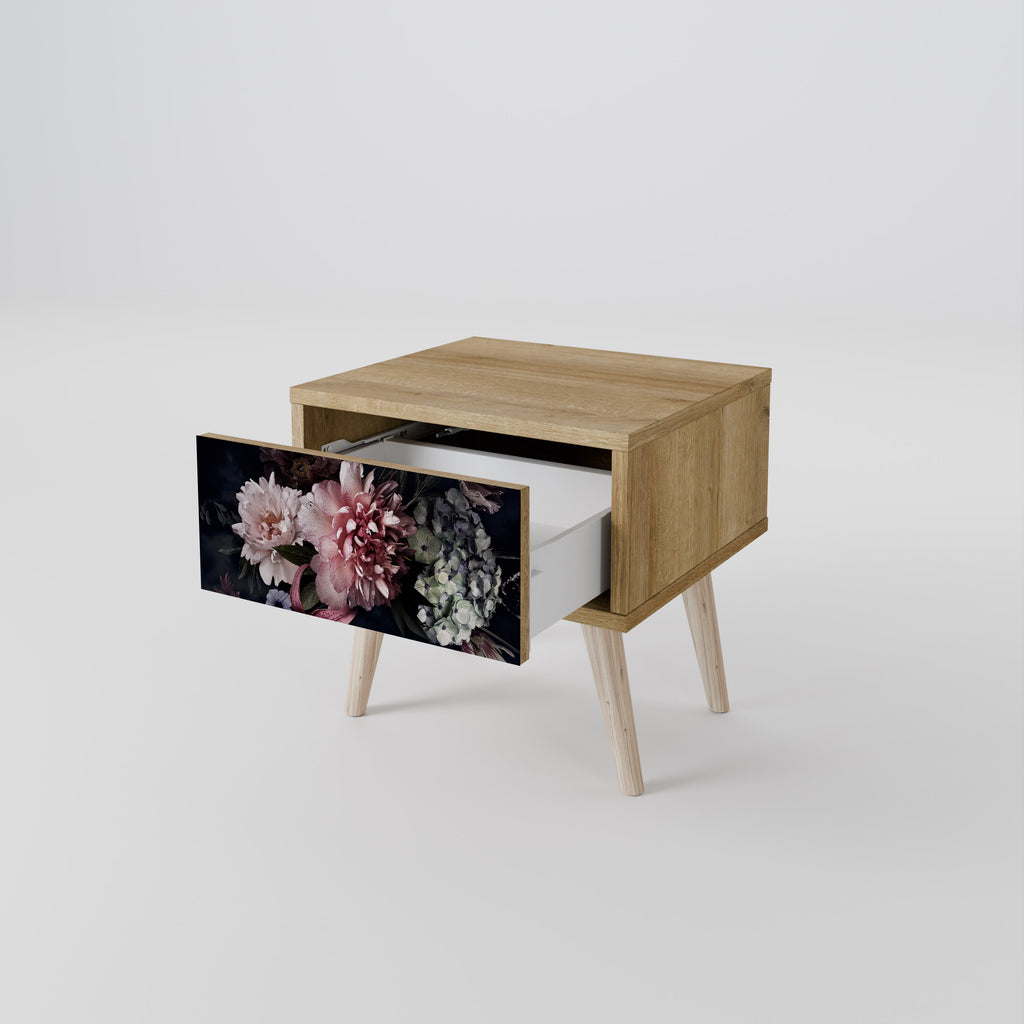 Mesita de noche PURE BLOSSOM efecto roble