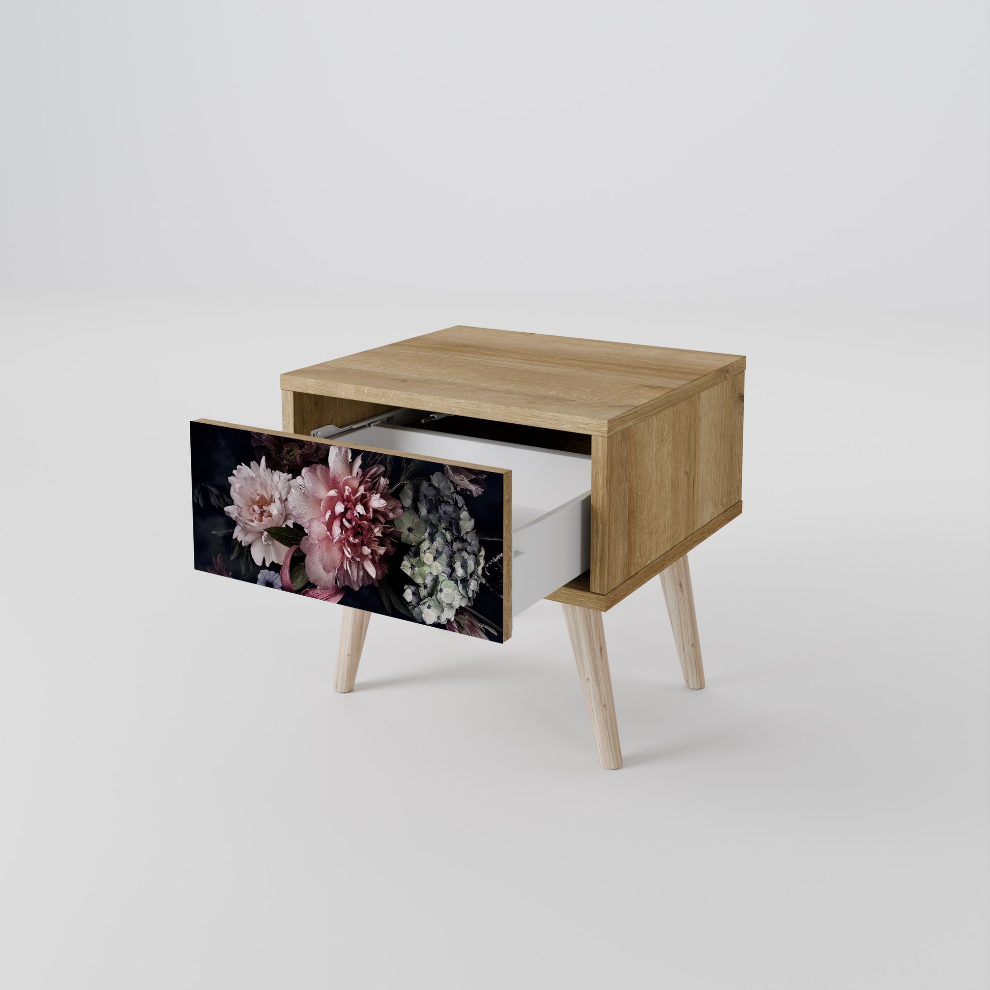 Mesita de noche PURE BLOSSOM efecto roble
