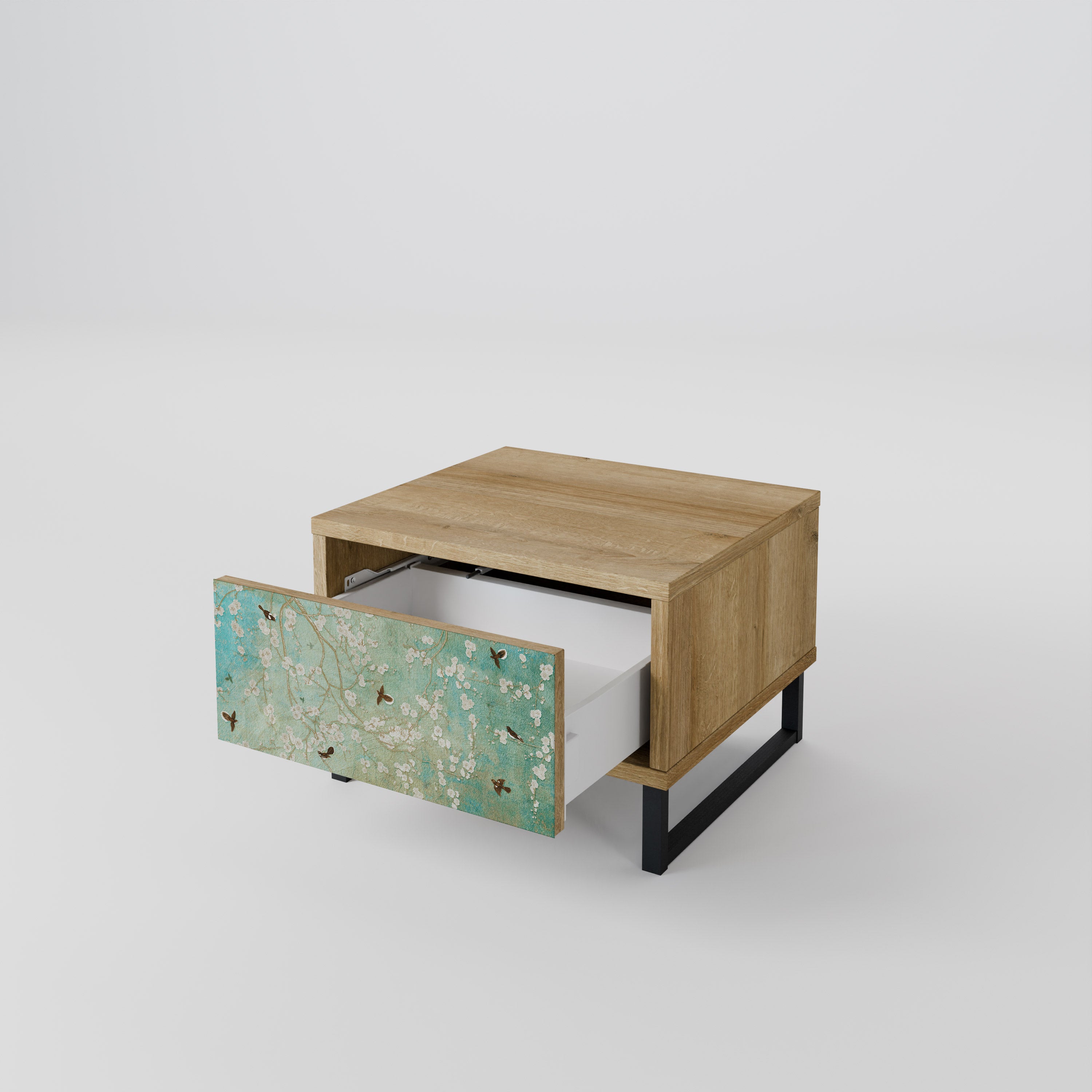 BLOOMING CHARM Nightstand in Oak Effect