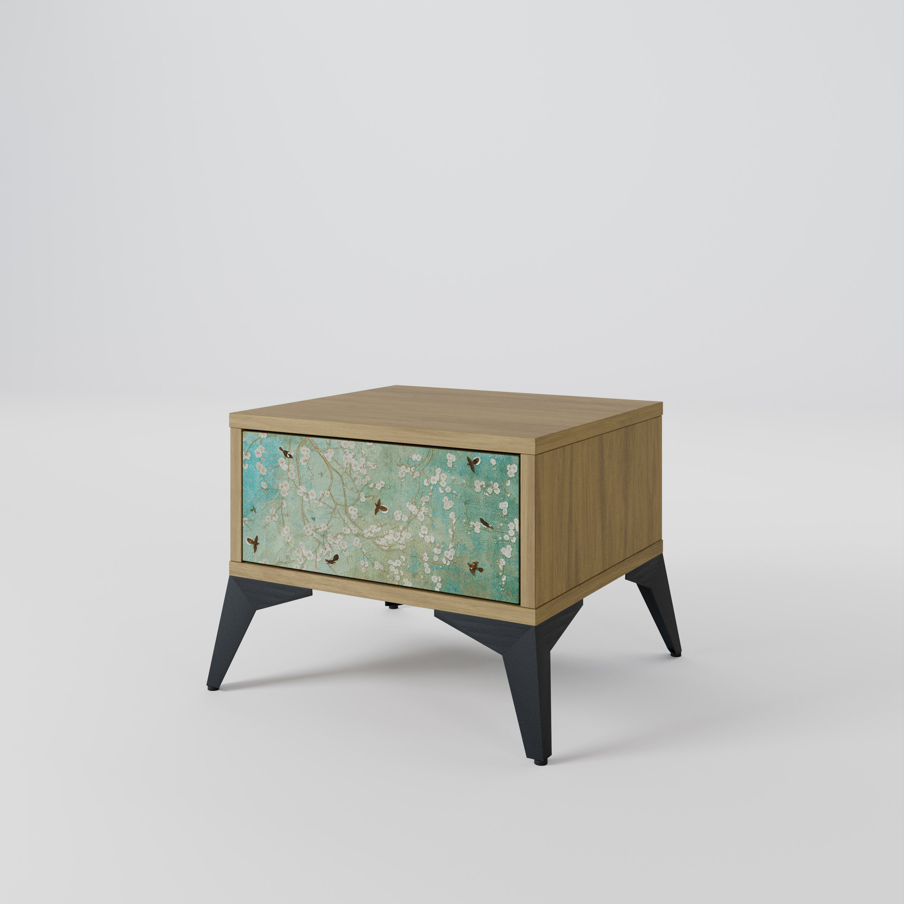 BLOOMING CHARM Nightstand in Oak Effect