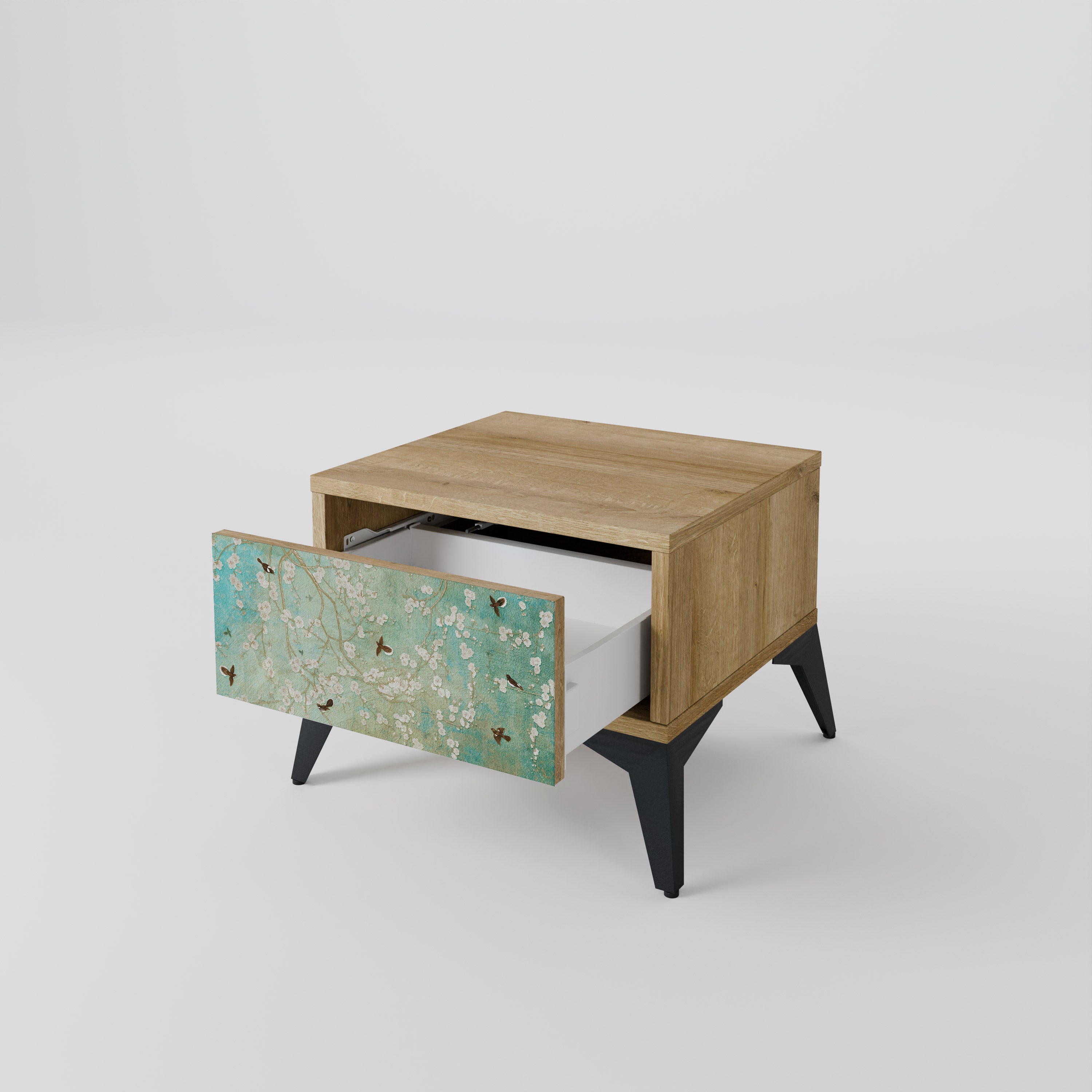 BLOOMING CHARM Nightstand in Oak Effect