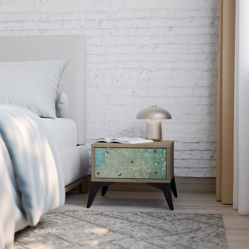 BLOOMING CHARM Nightstand in Oak Effect