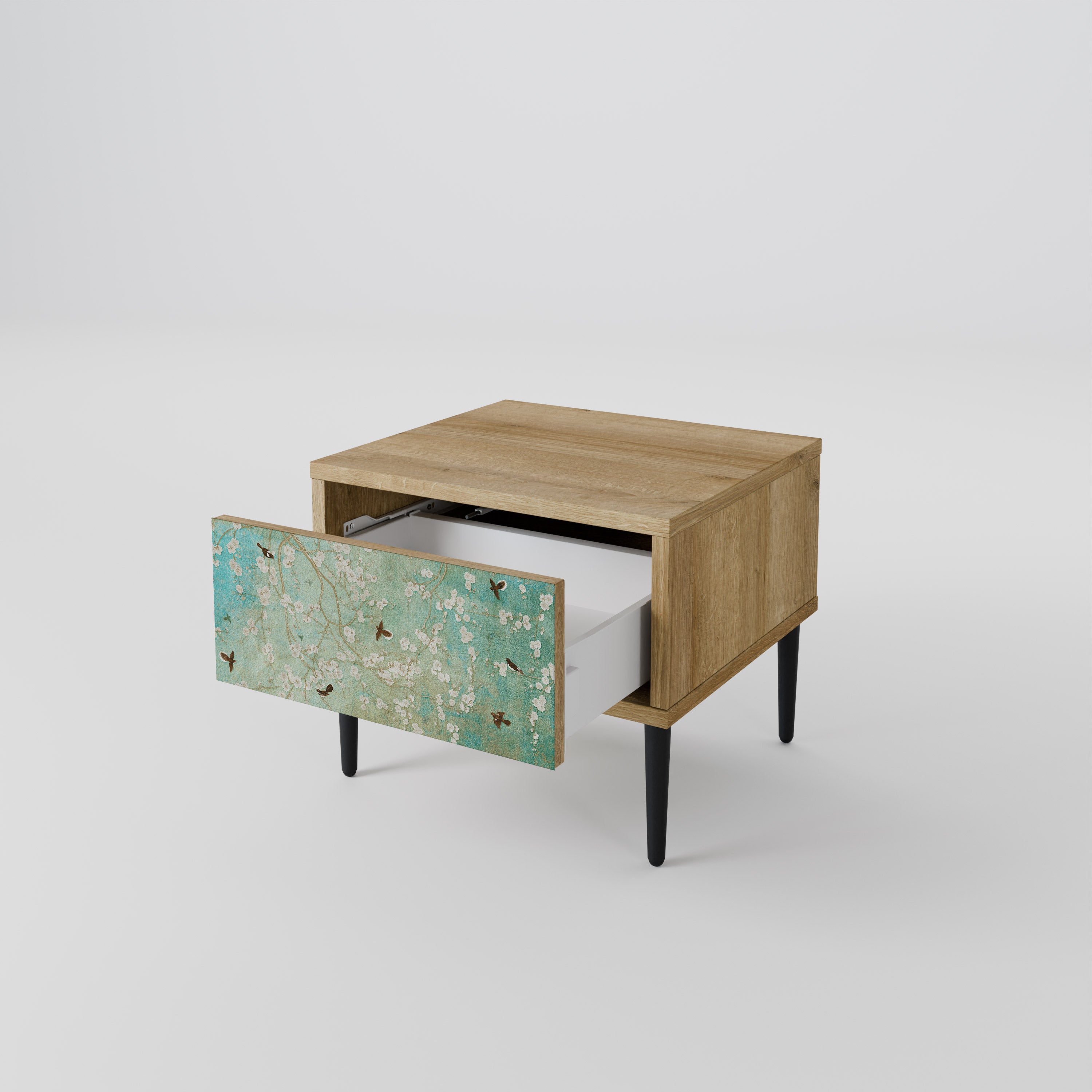 BLOOMING CHARM Nightstand in Oak Effect