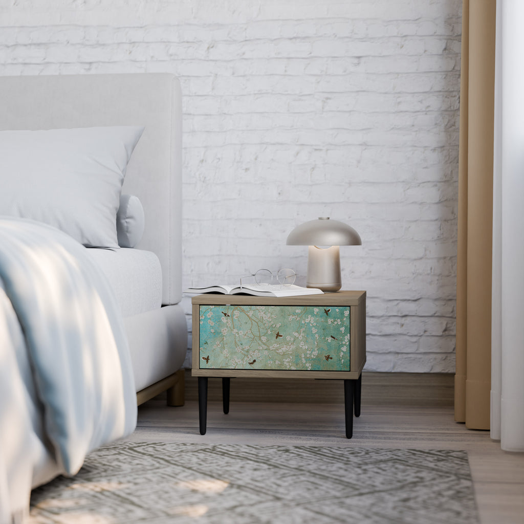 BLOOMING CHARM Nightstand in Oak Effect