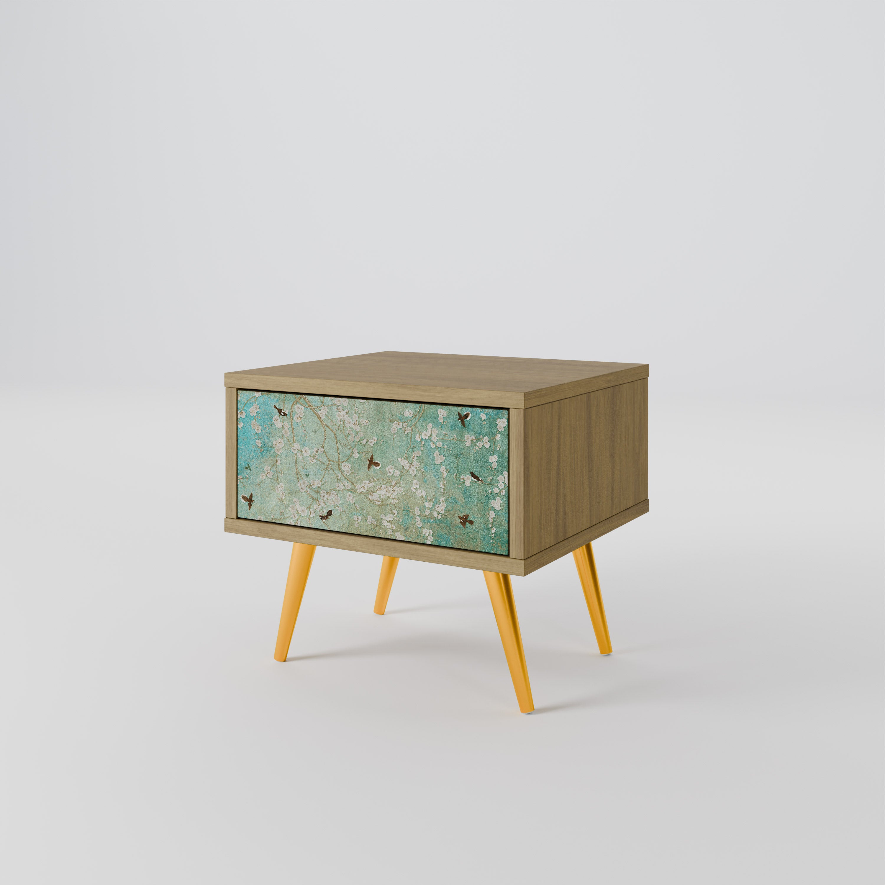 BLOOMING CHARM Nightstand in Oak Effect
