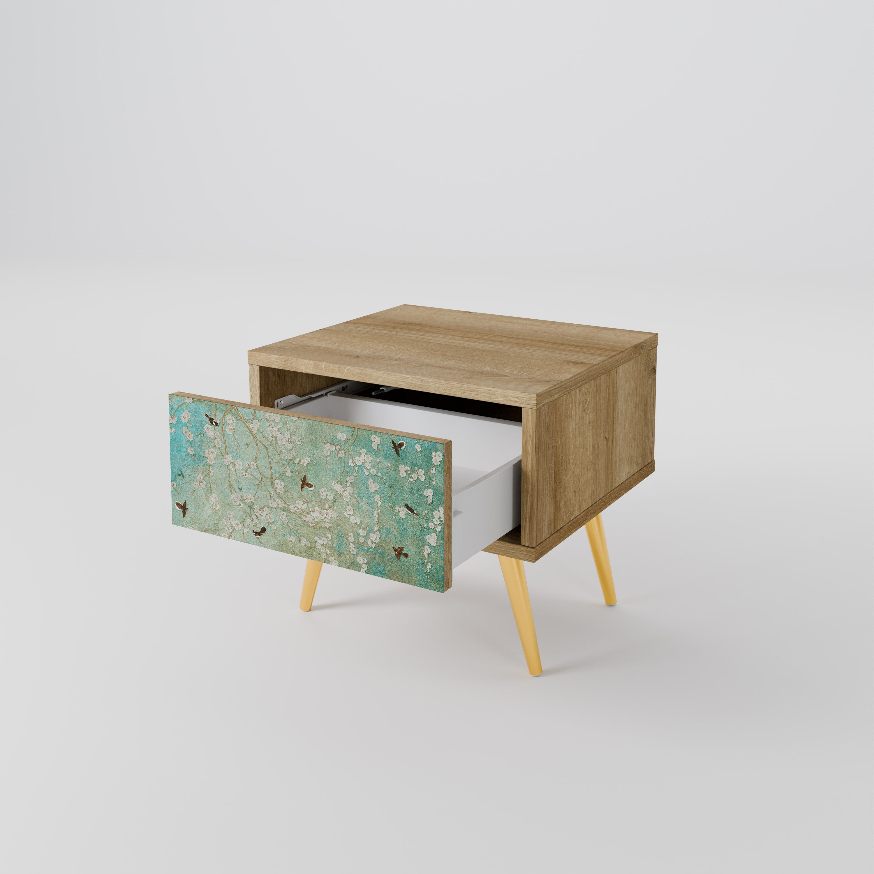 BLOOMING CHARM Nightstand in Oak Effect