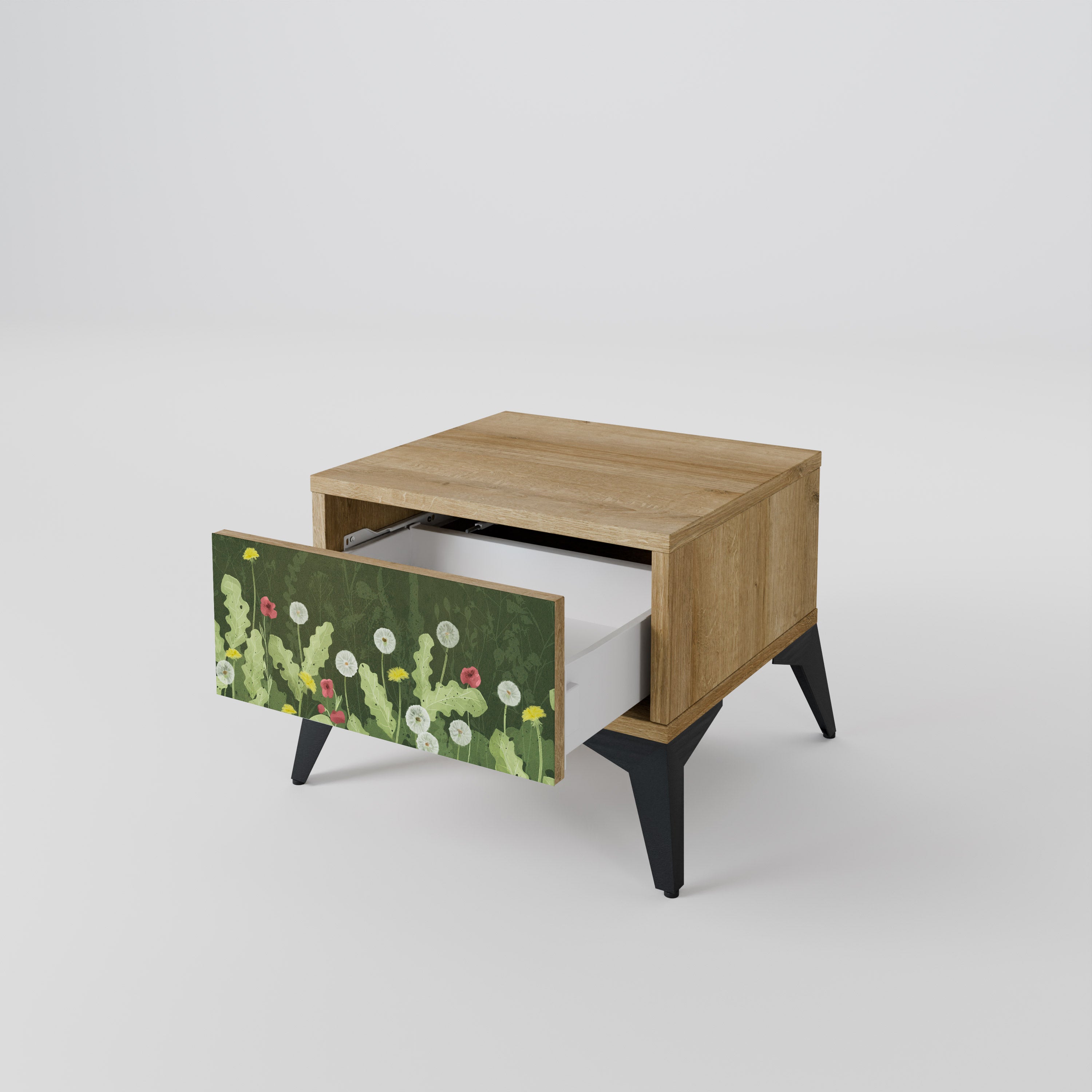 DANDELION AMUSE Nightstand in Oak Effect
