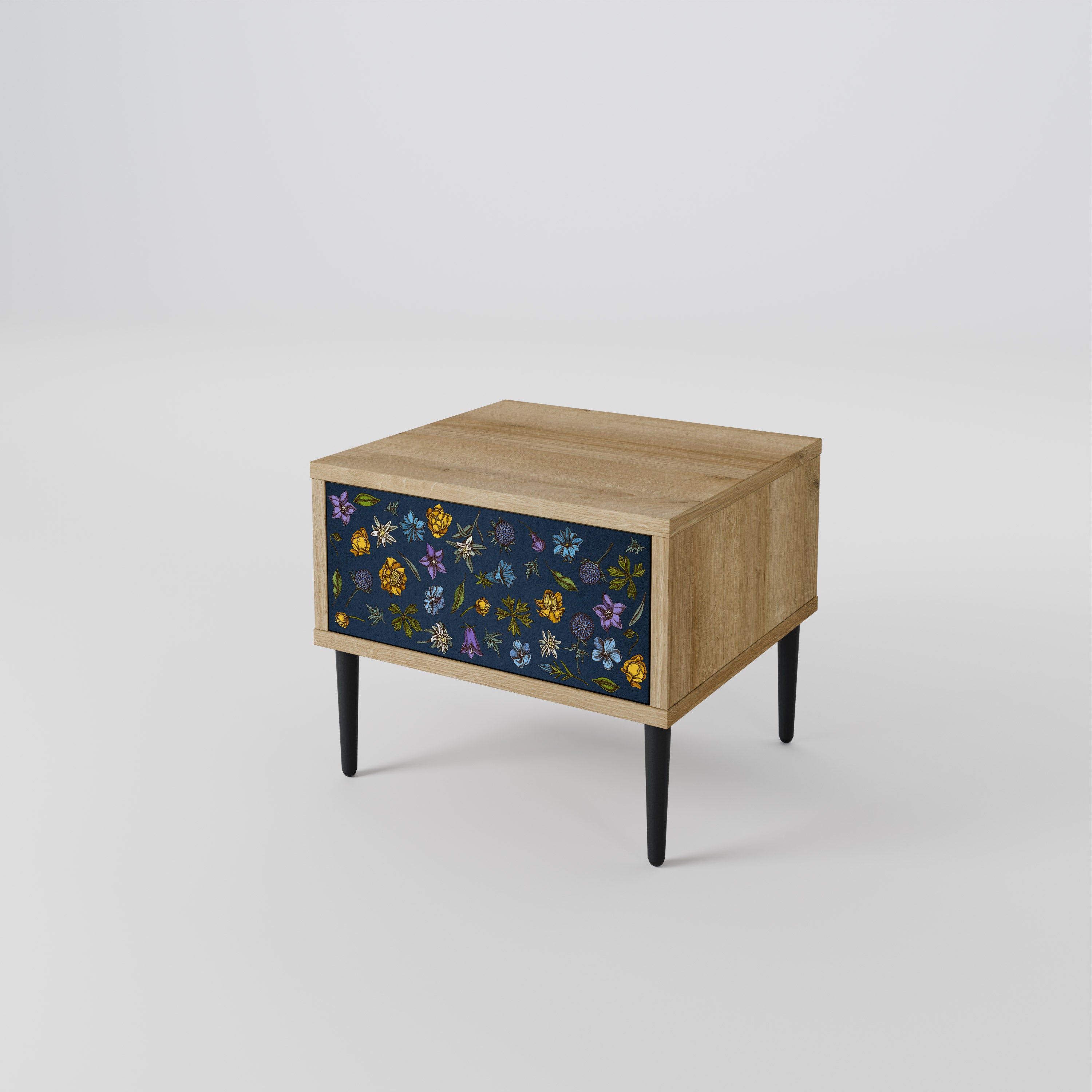 FLOWERS ON NAVY BLUE Nightstand
