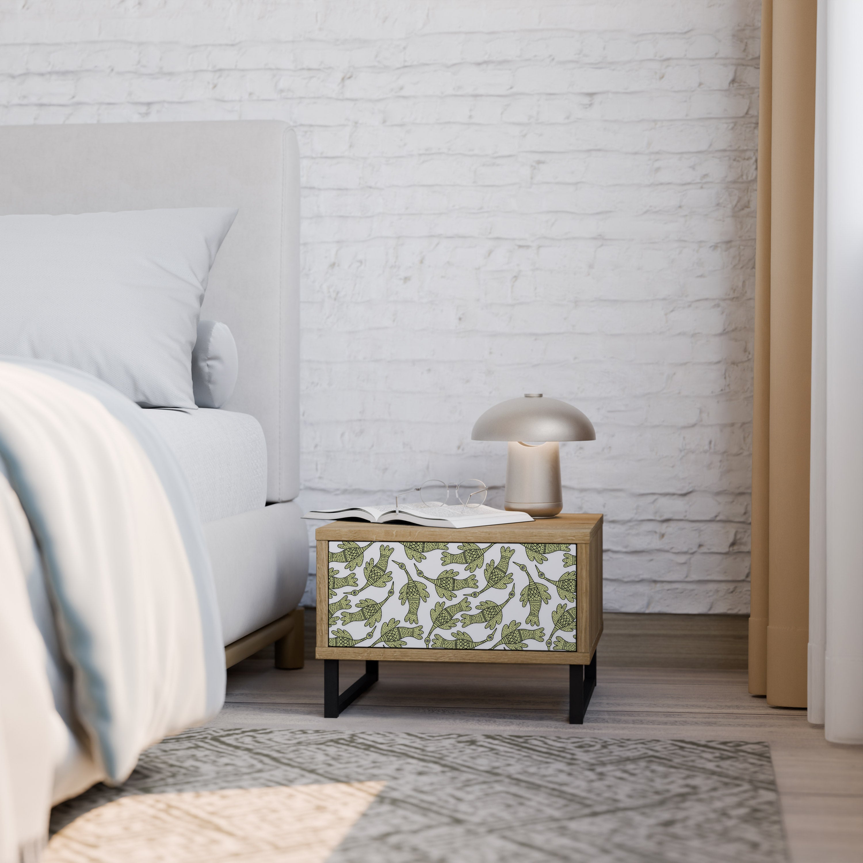 SEEDLING SONGBIRD Nightstand in Oak Effect