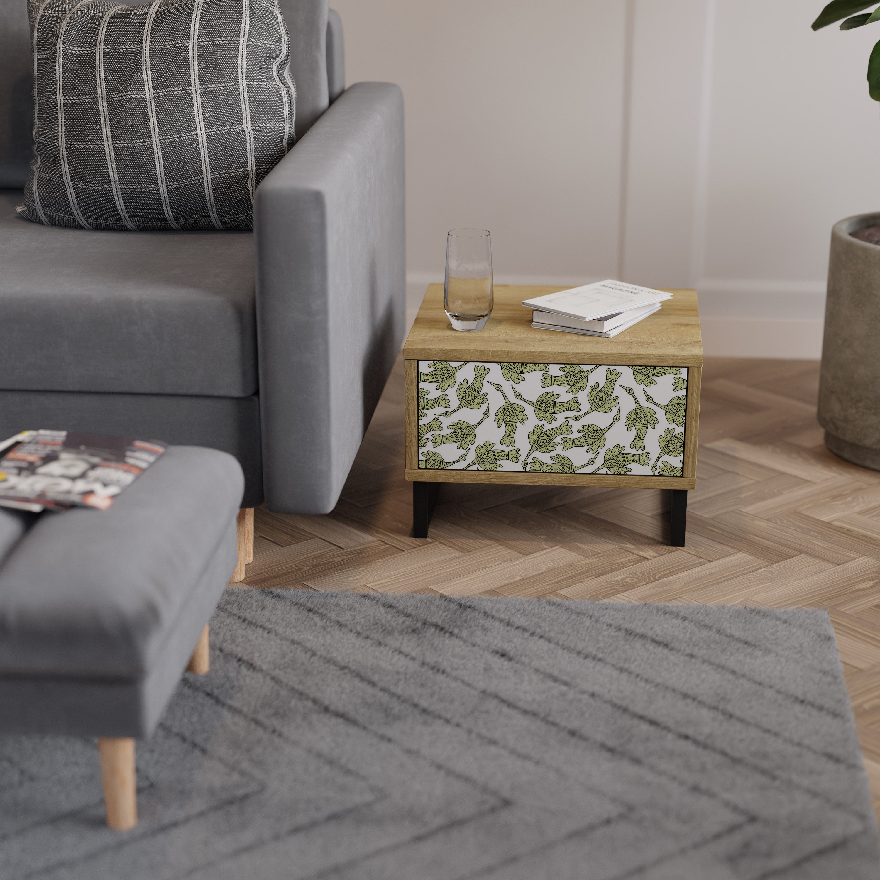 SEEDLING SONGBIRD Nightstand in Oak Effect