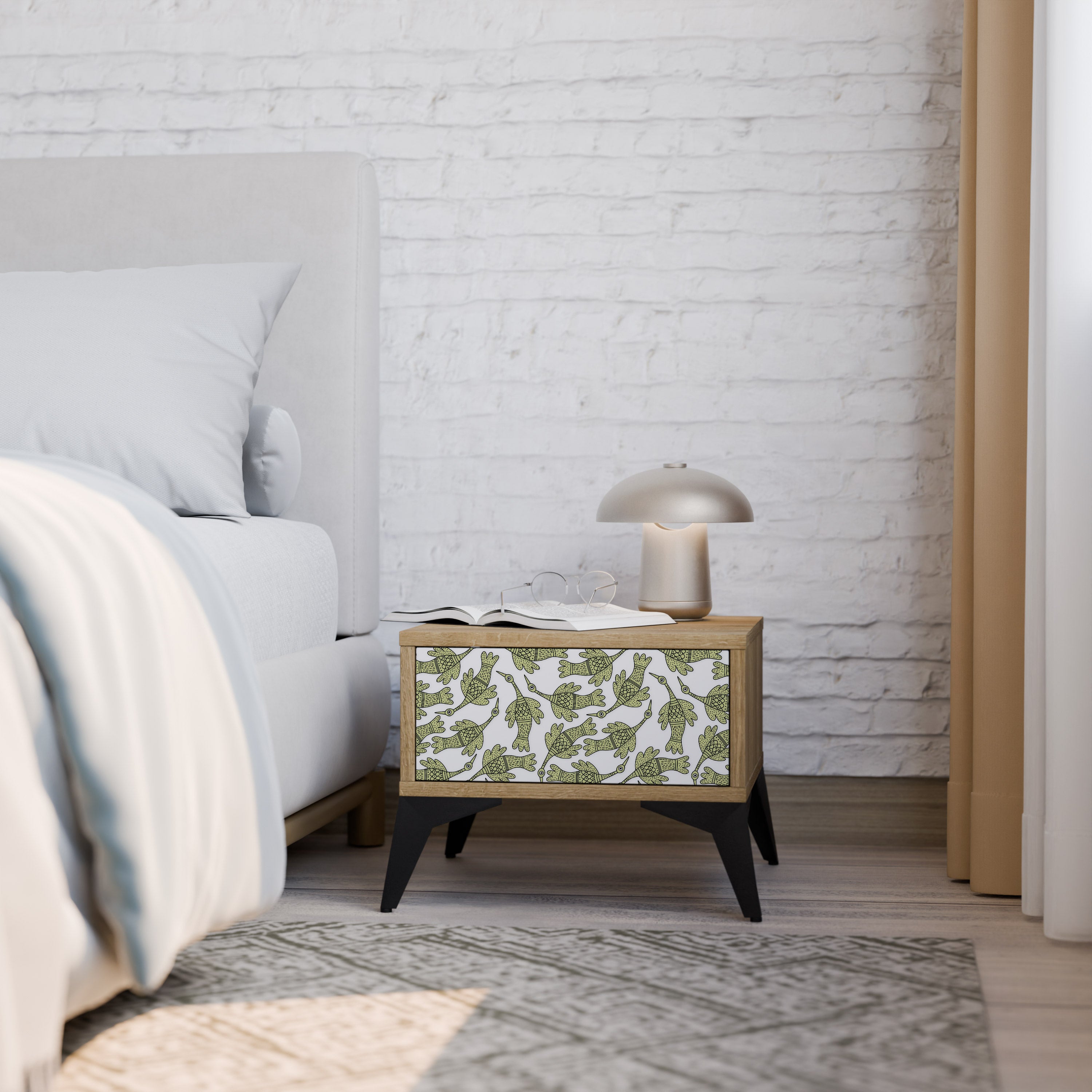 SEEDLING SONGBIRD Nightstand in Oak Effect